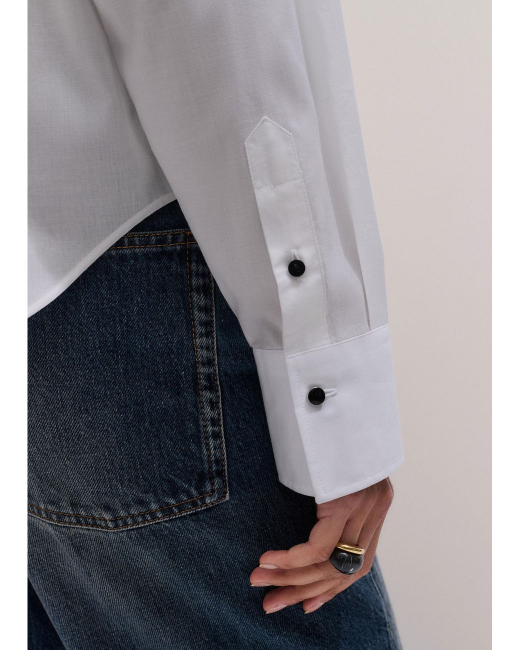 ME+EM Blue Perfectly Proportioned Tuxedo Shirt