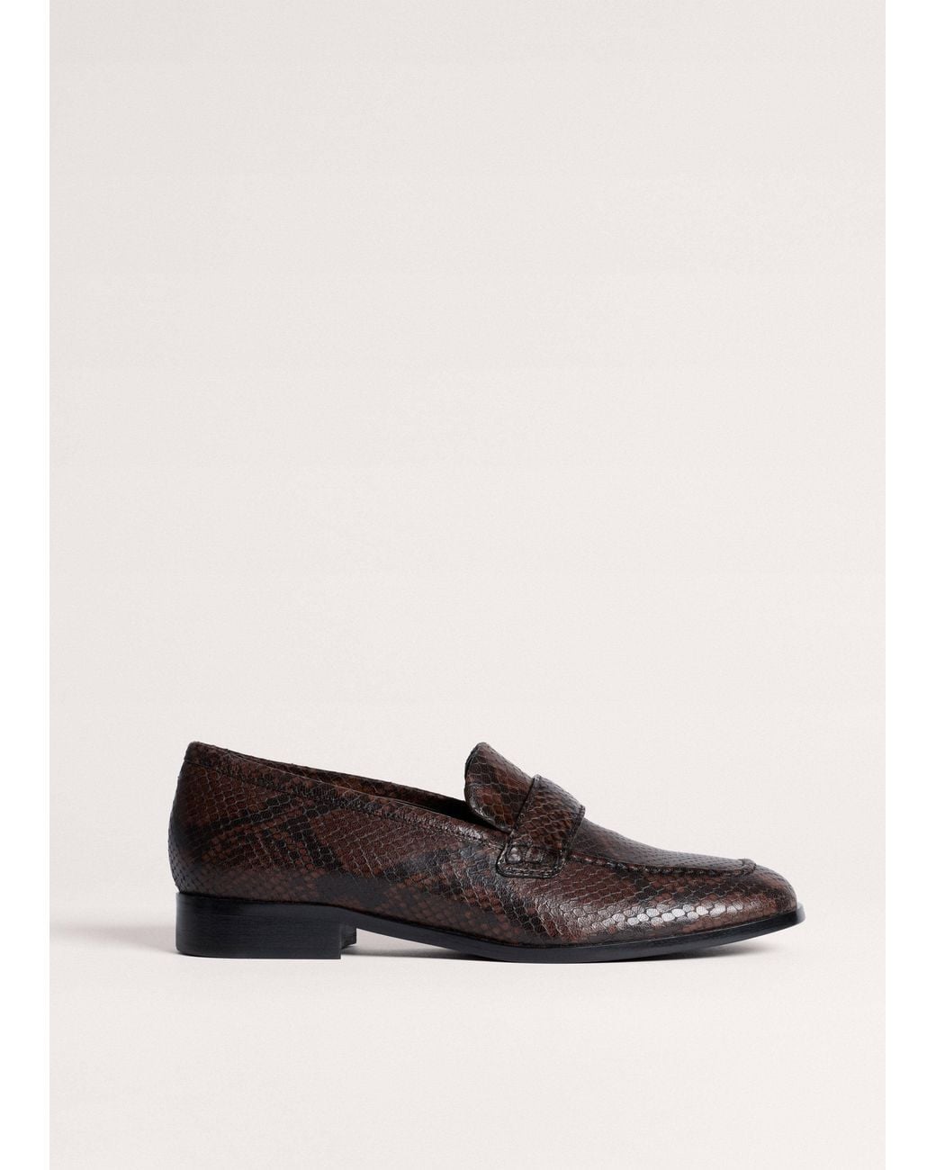 ME+EM White Square Toe Loafer Tan-Chocolate
