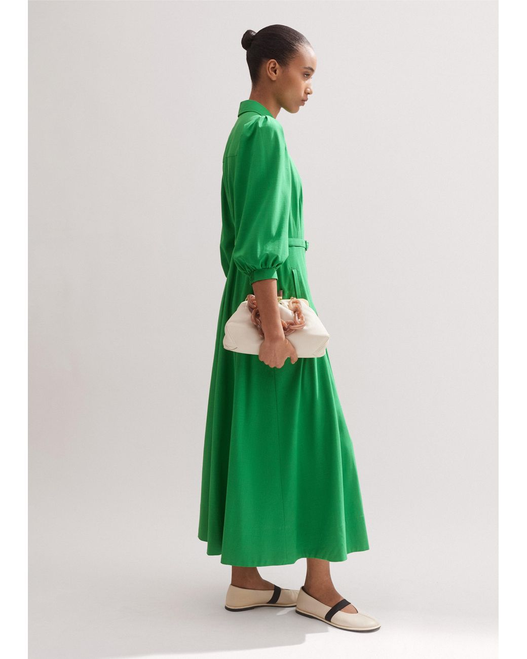 ME+EM Shirt Maxi Dress in Green | Lyst