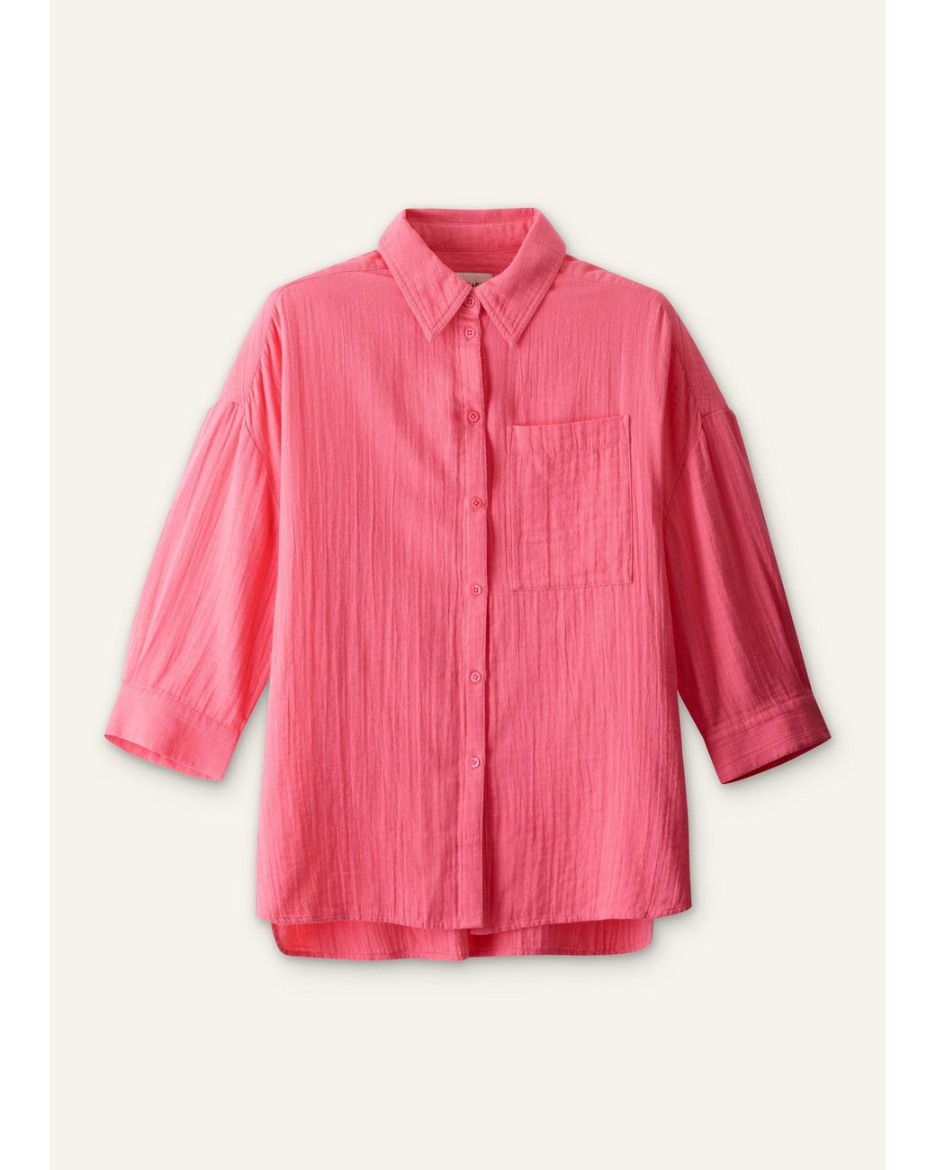 ME+EM Pink Cheesecloth Relaxed Shirt