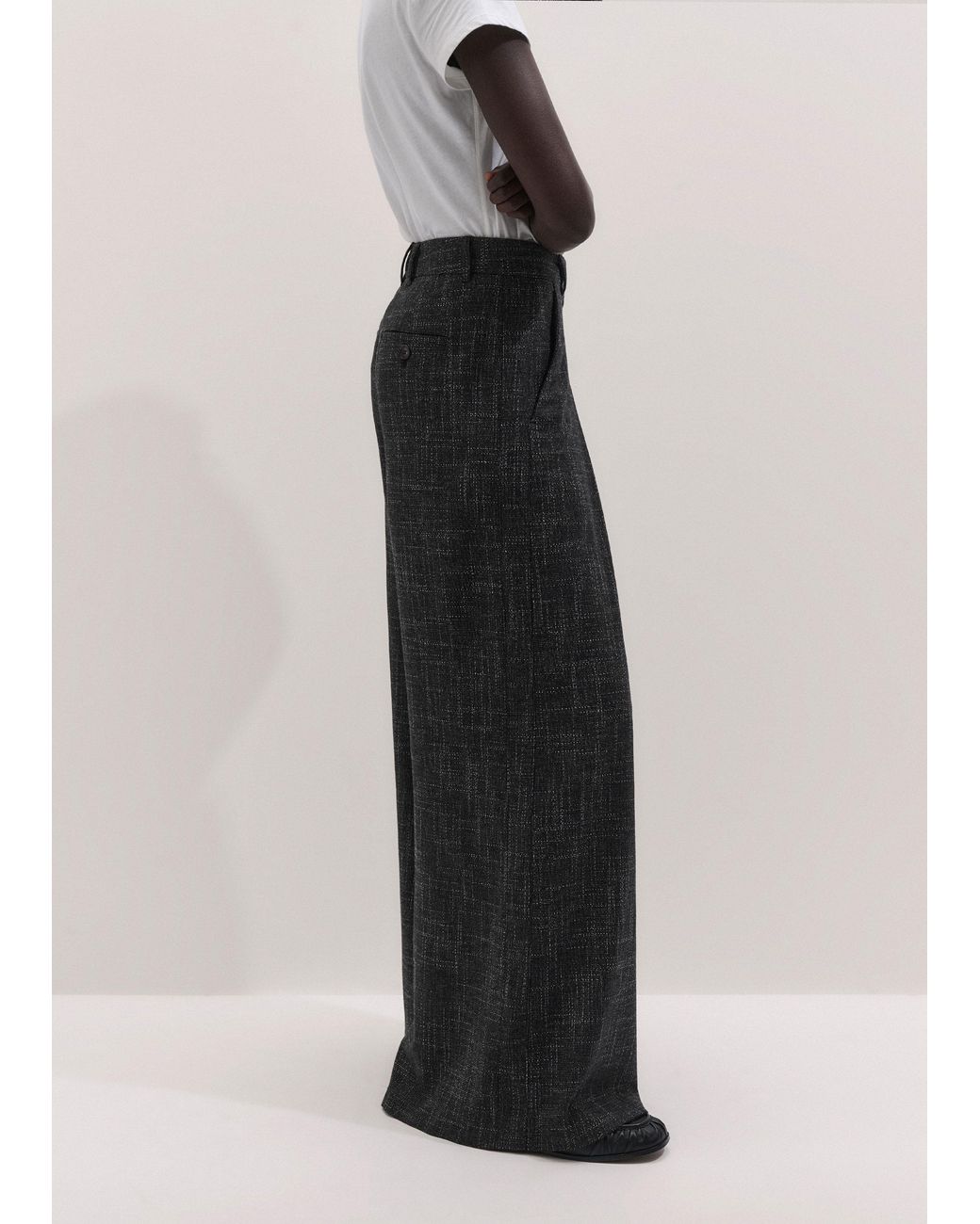 ME+EM Black Very Wide-Leg Pant