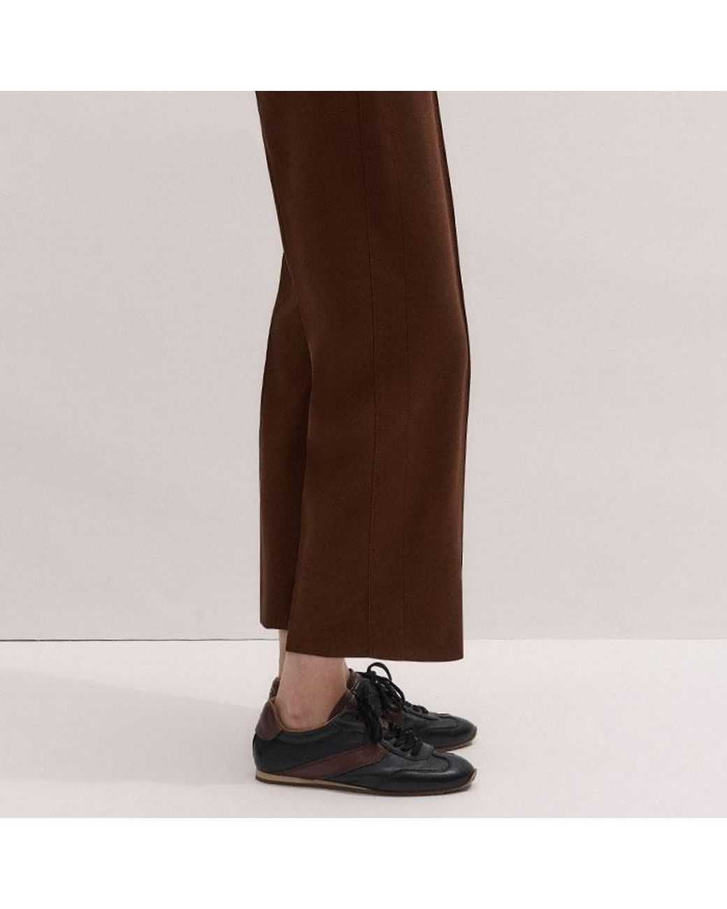 ME+EM Brown Straight Crop Trouser