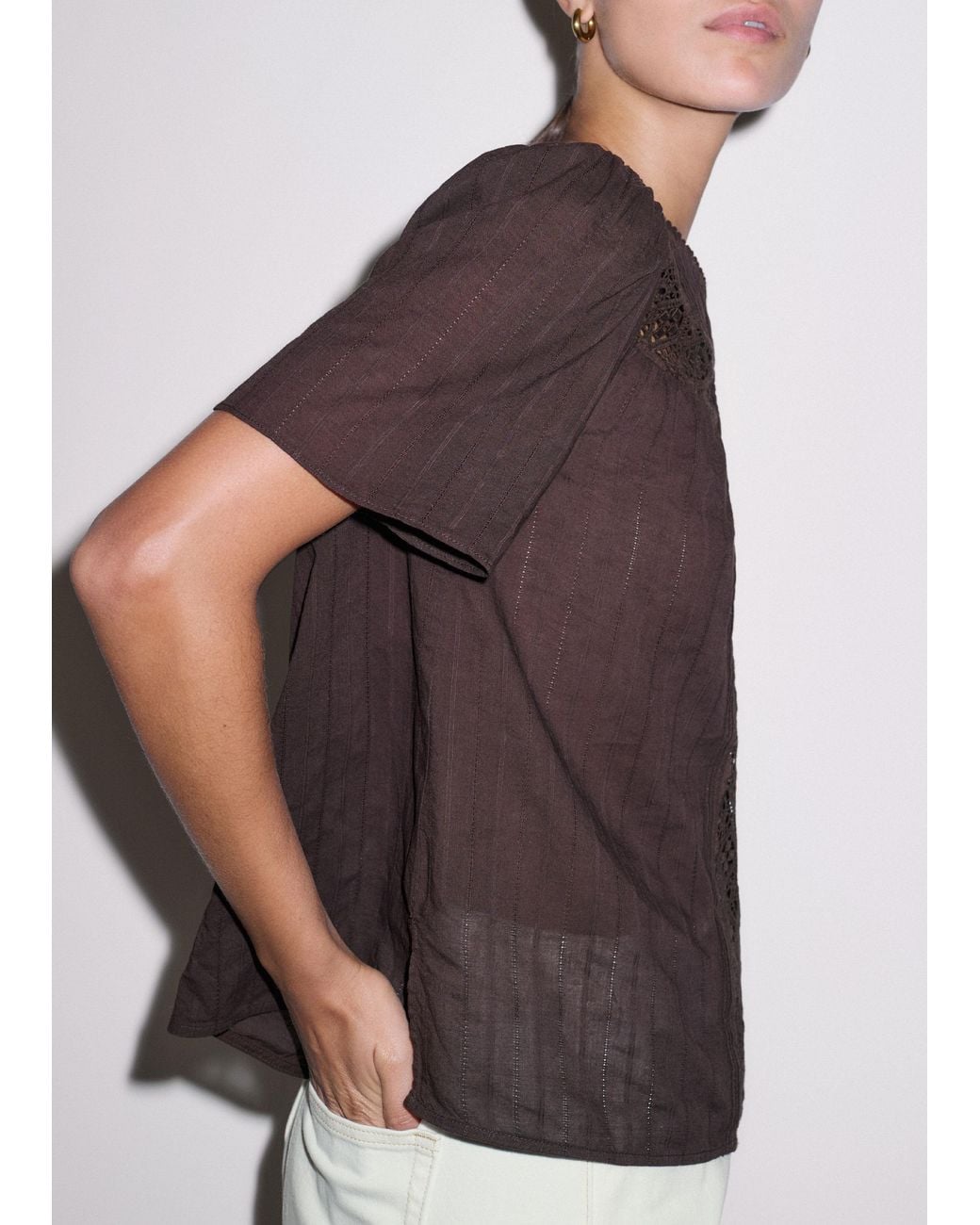 ME+EM Multicolor Embroidery Detail Soft T-Shirt