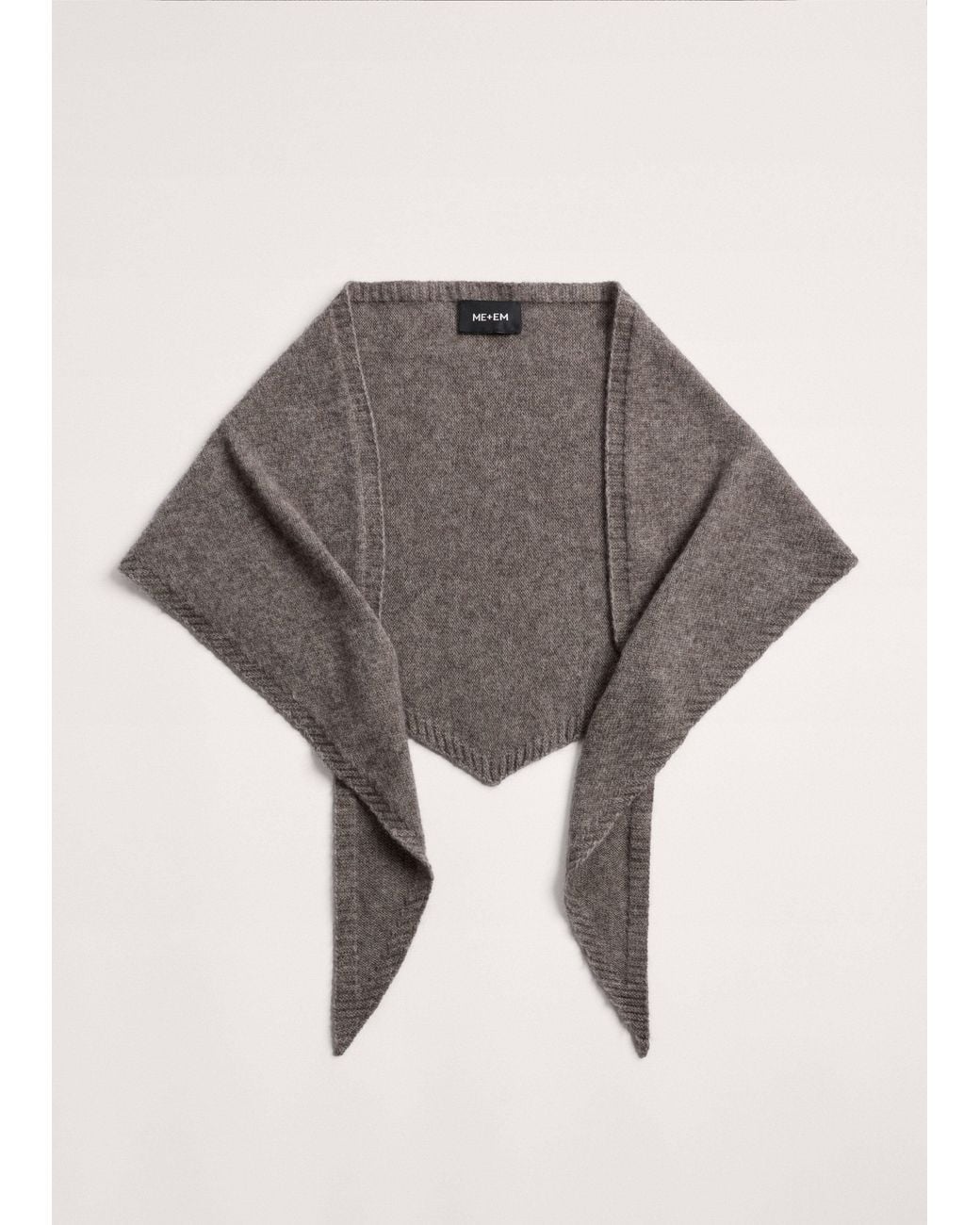 ME+EM Gray Wool Yak Blend Small Triangle Scarf Heather Melange