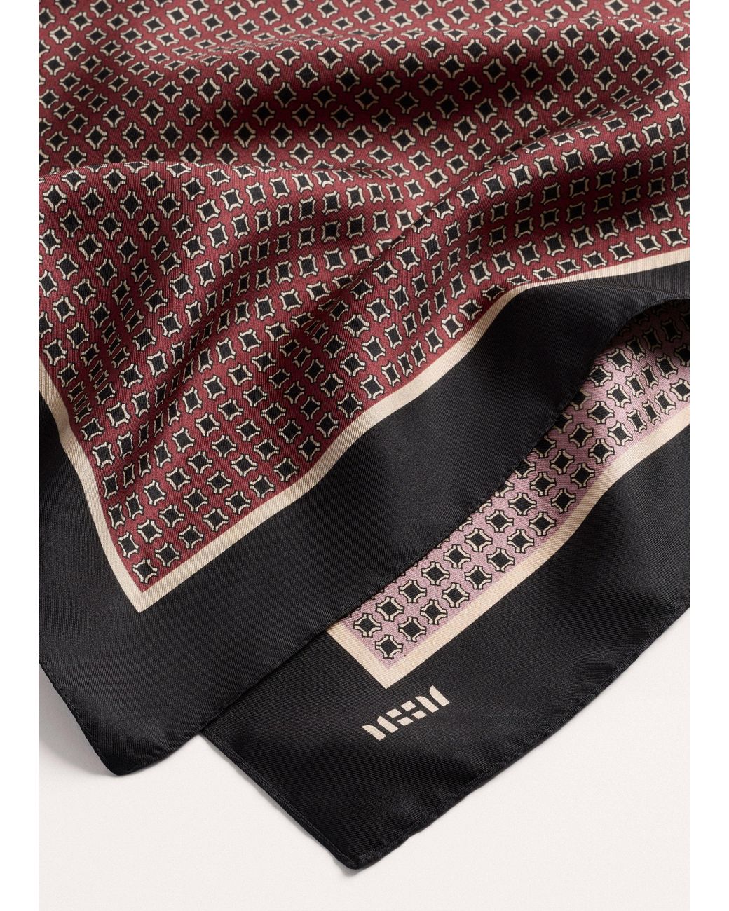 ME+EM Purple Reversible Geometric Print Scarf Barolo