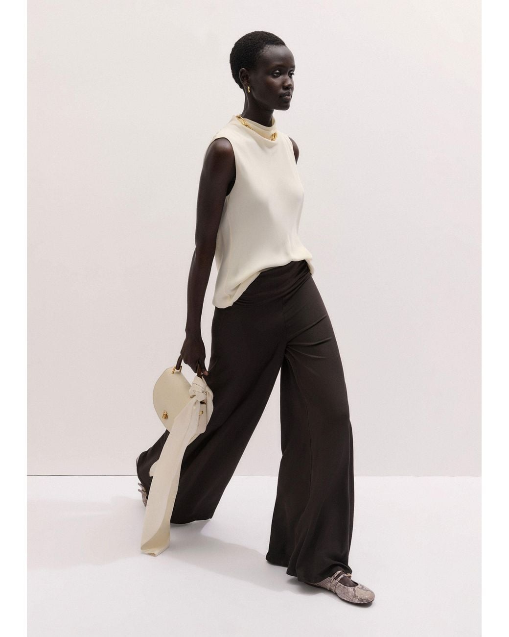 ME+EM Black Super Wide Palazzo Pant