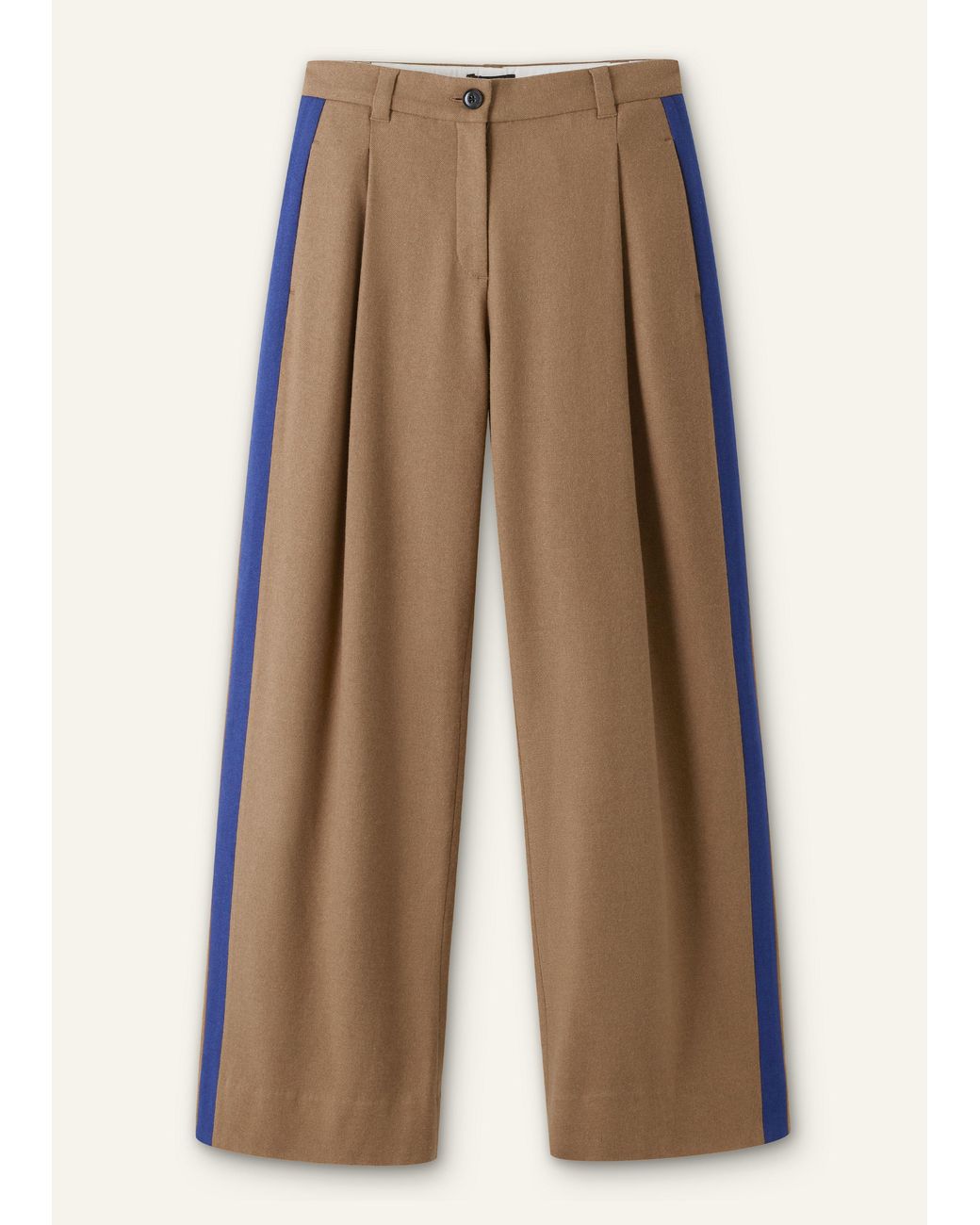 ME+EM Brown Straight Pleat Front Trouser