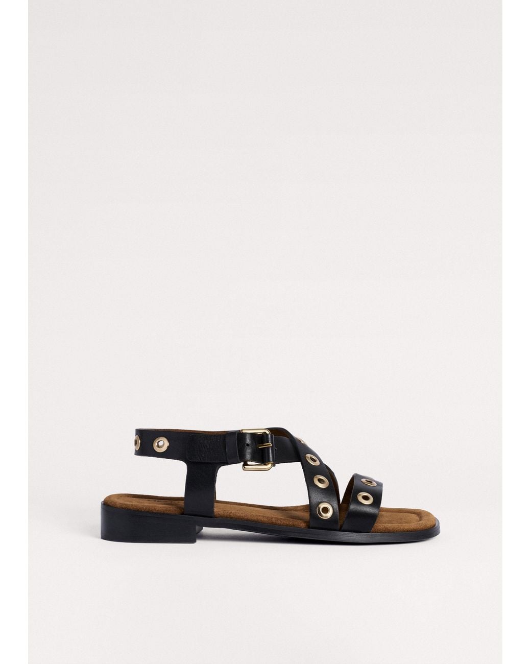 ME+EM Black Eyelet Sandal