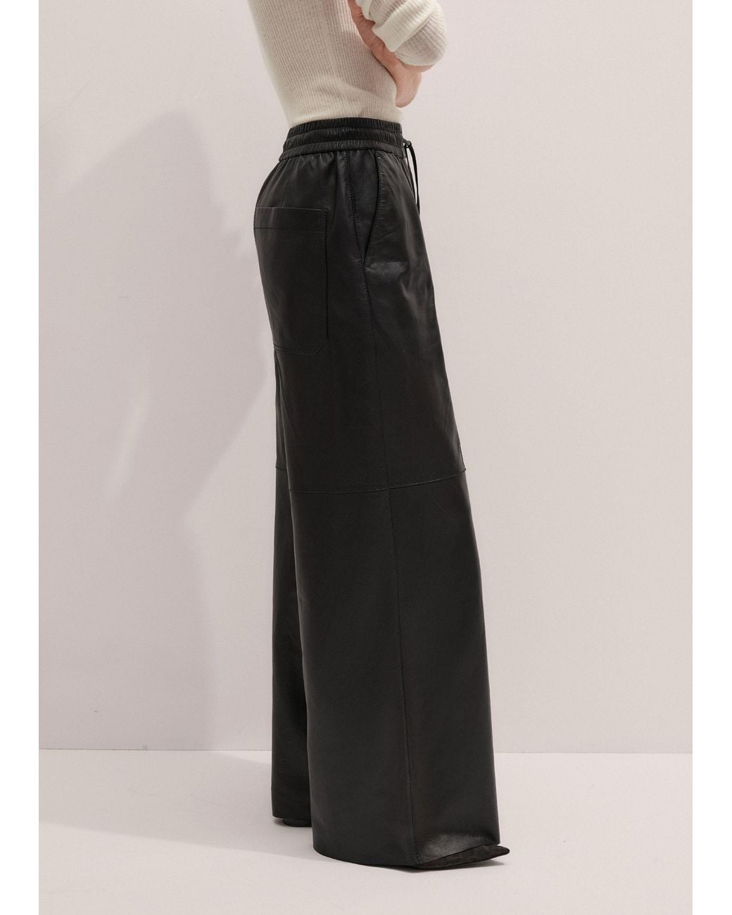ME+EM Black Wide Leg Track Pant