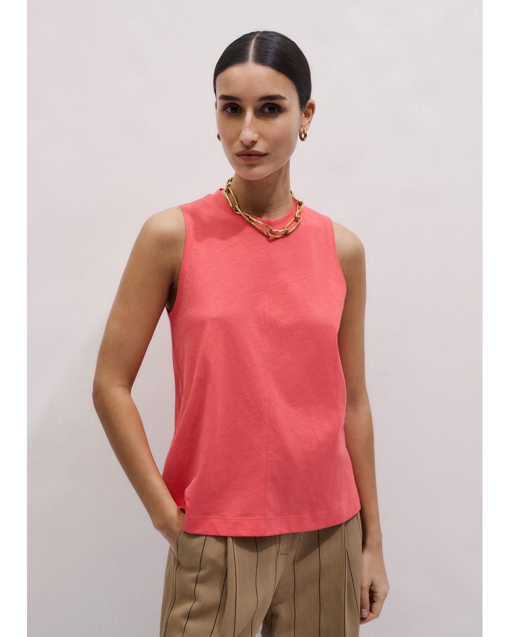 ME+EM Pink Racer Back Swing Top