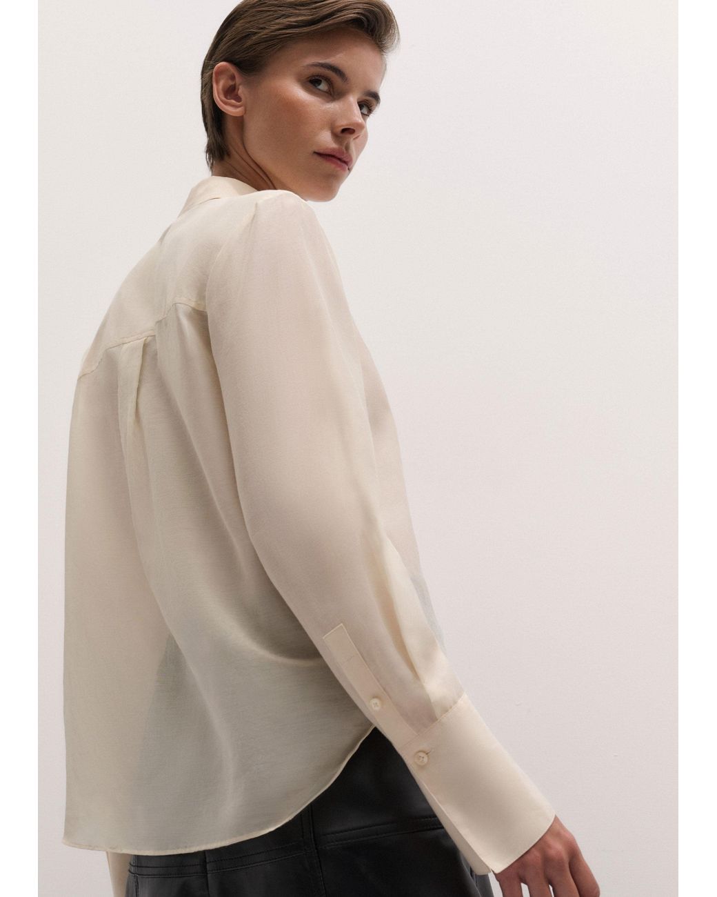 ME+EM Natural Silk Cotton Cloud Layering Shirt + Tie