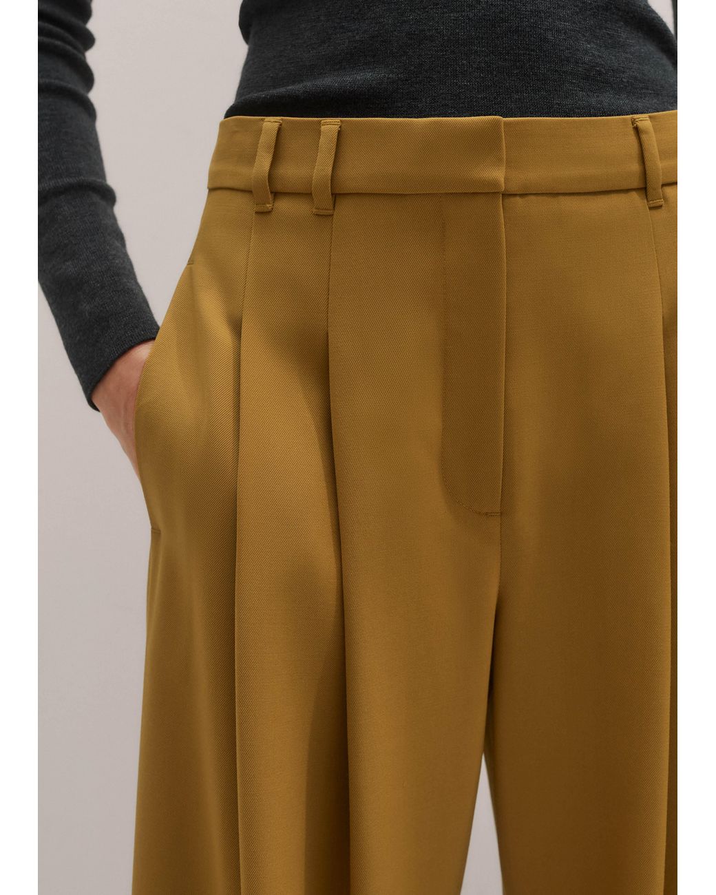 ME+EM Multicolor Wide-Leg Pleated Trouser