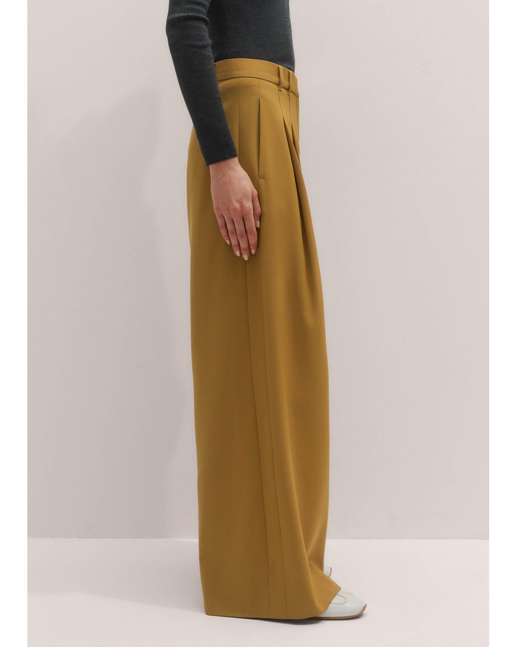 ME+EM Multicolor Wide-Leg Pleated Trouser
