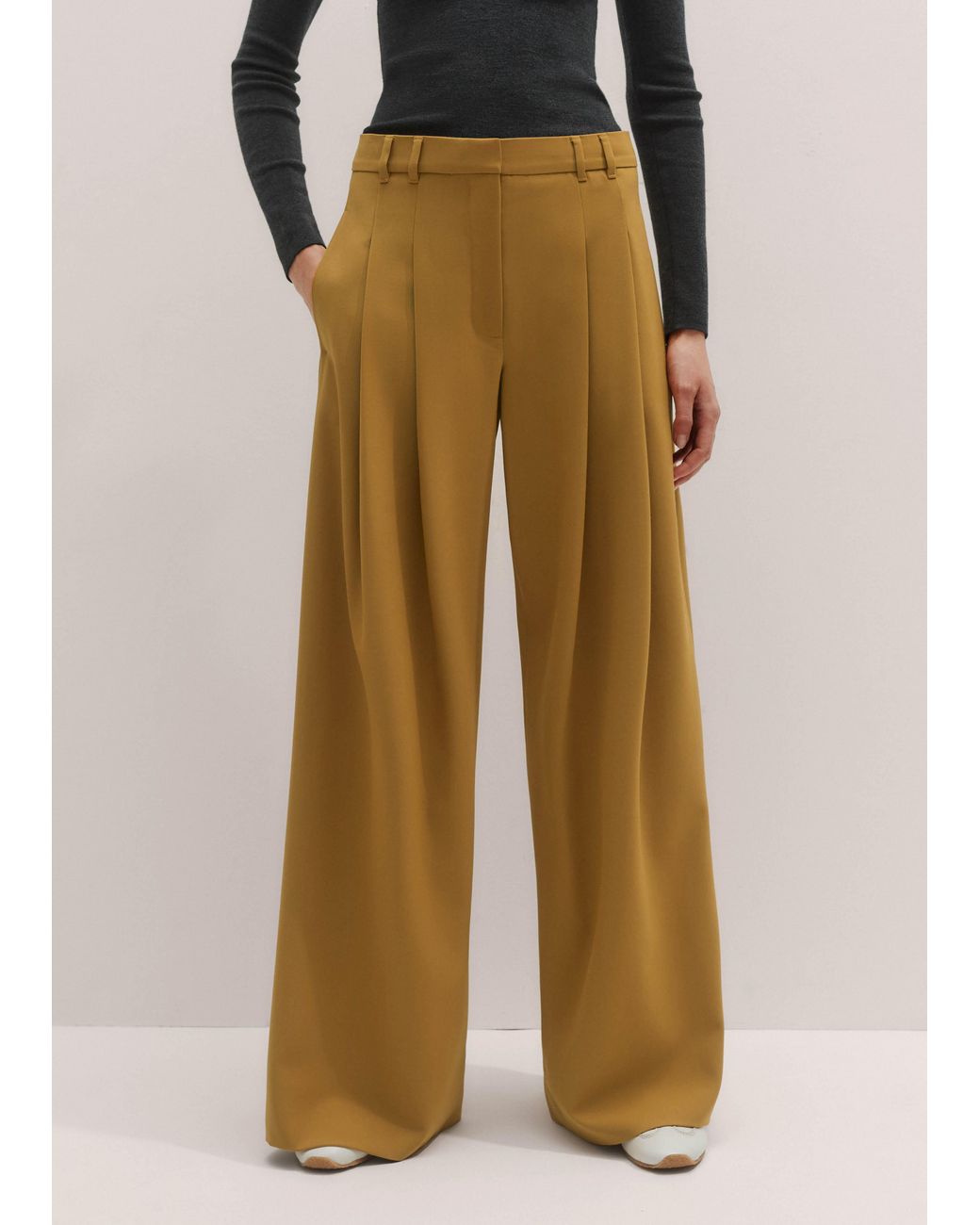 ME+EM Multicolor Wide-Leg Pleated Trouser