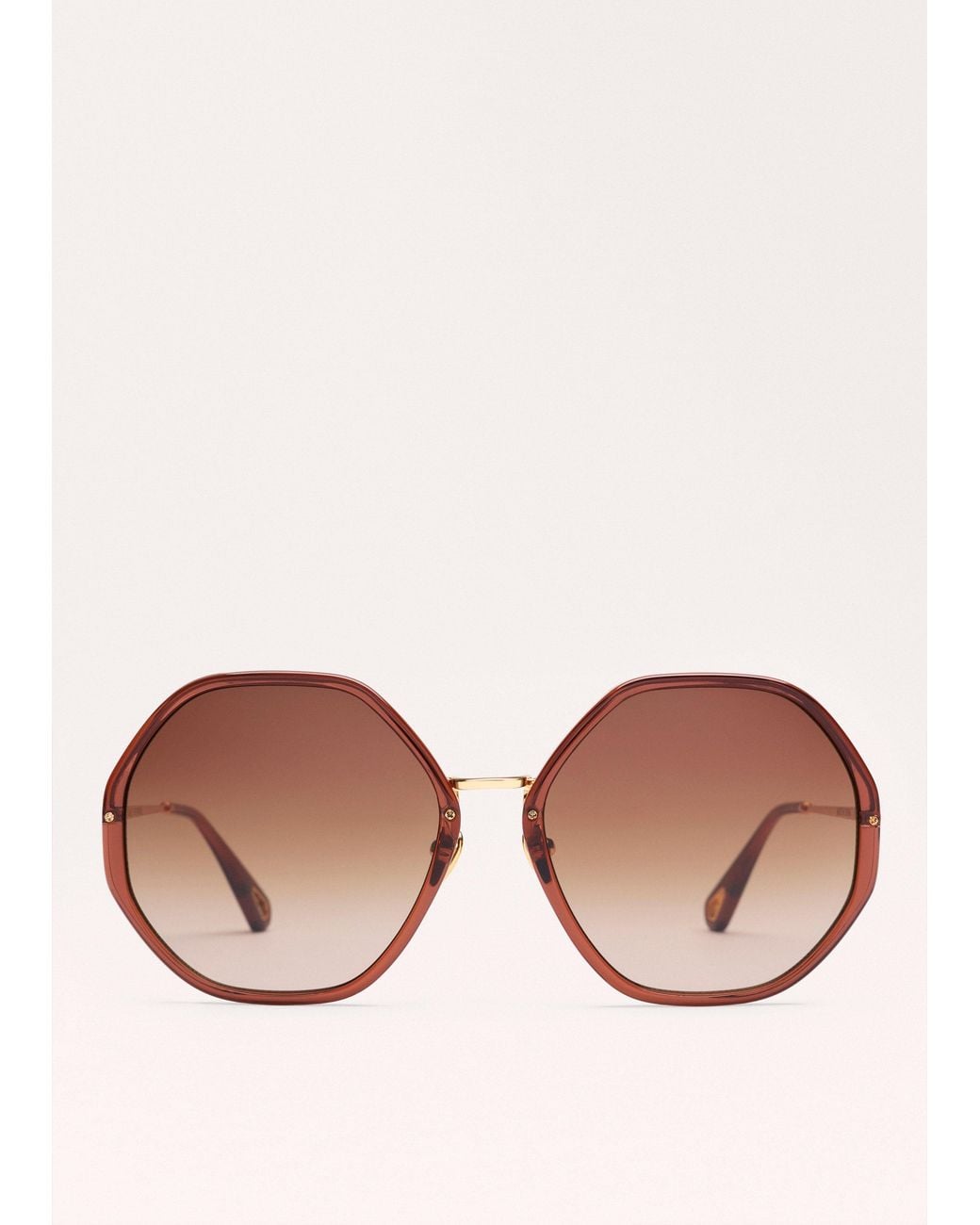ME+EM Brown Heptagonal Frame Sunglasses