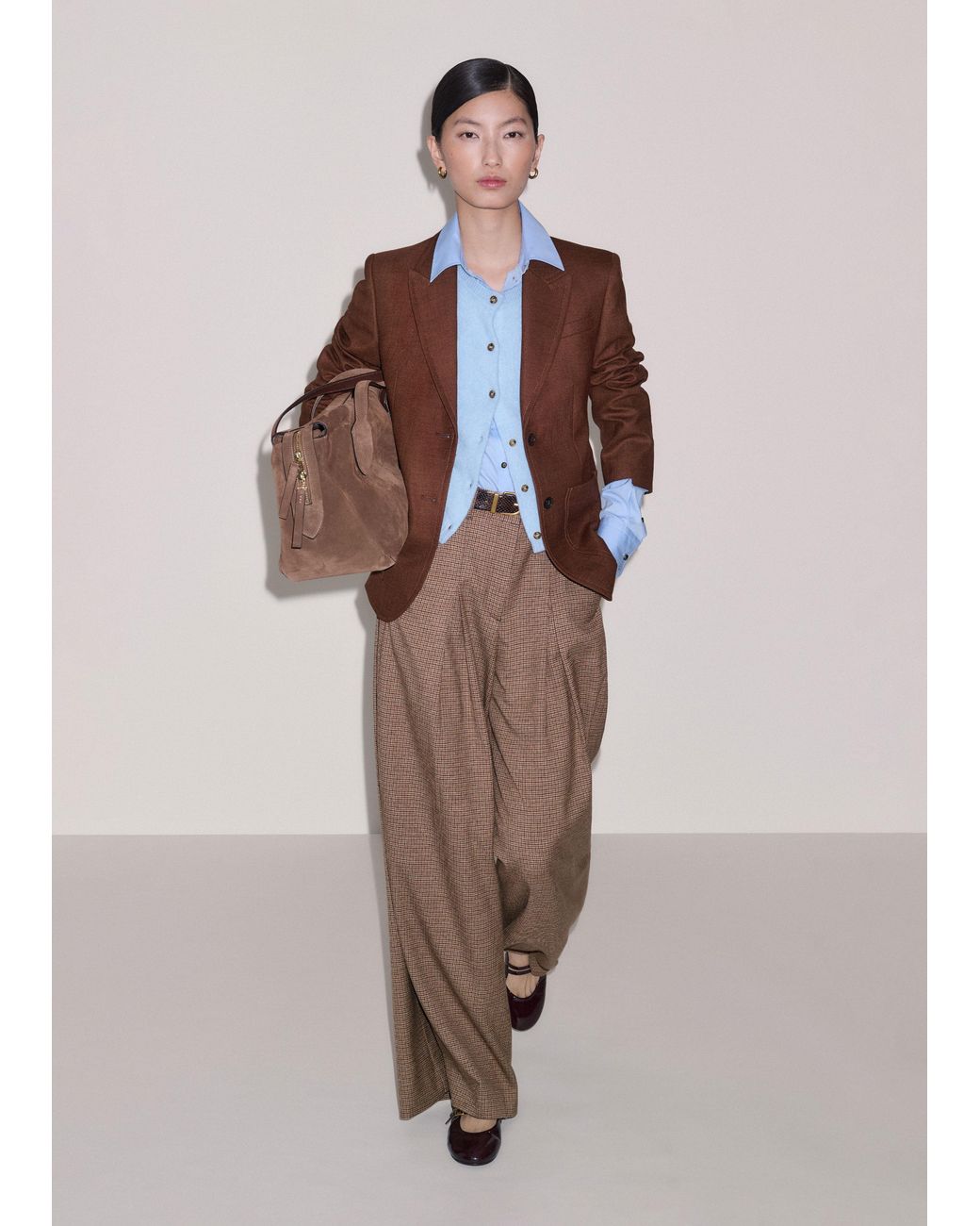 ME+EM Brown Heritage Very Wide Pant
