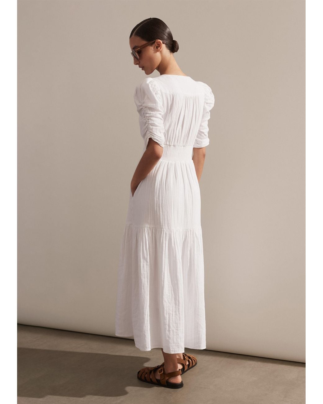chinese dress ladies Cheesecloth Maxi Dress in Black