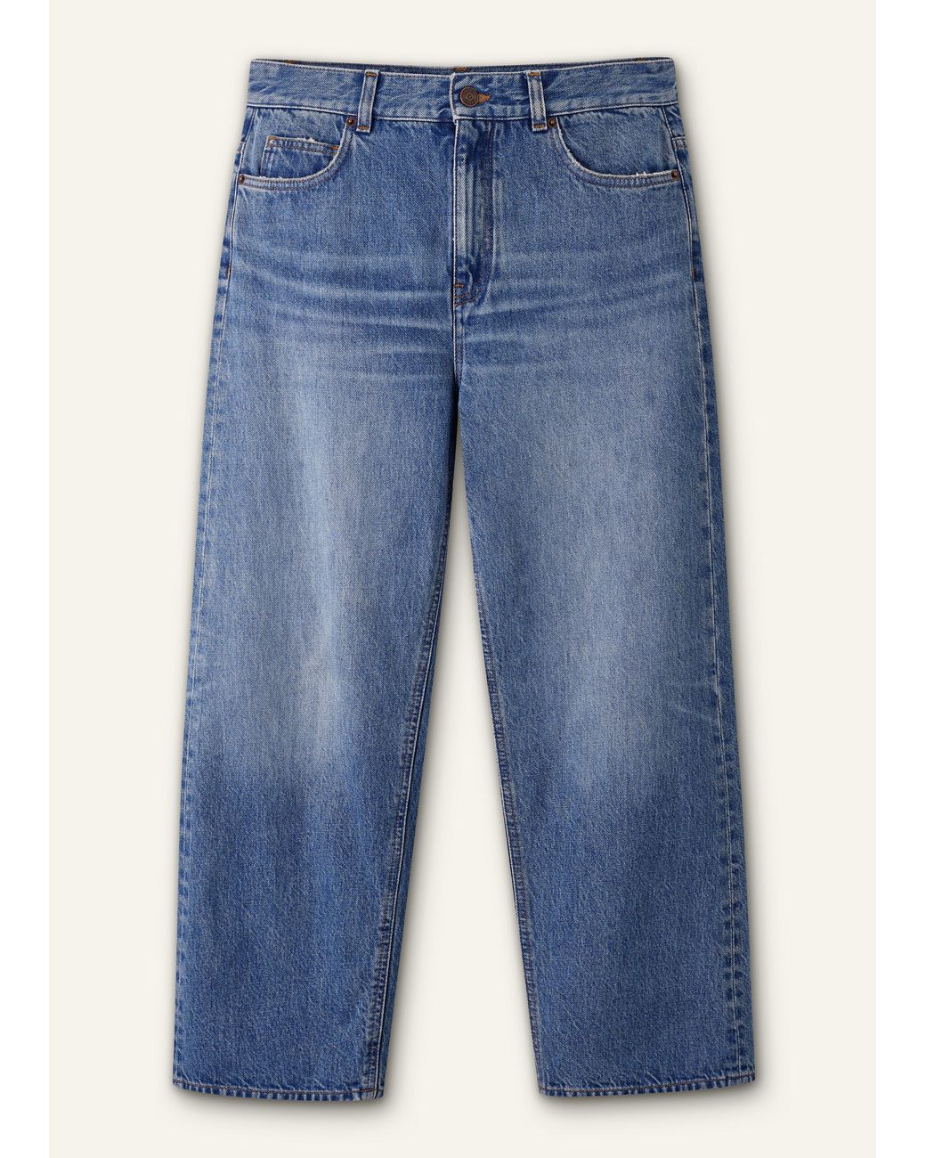 ME+EM Blue Relaxed Straight Crop Jean