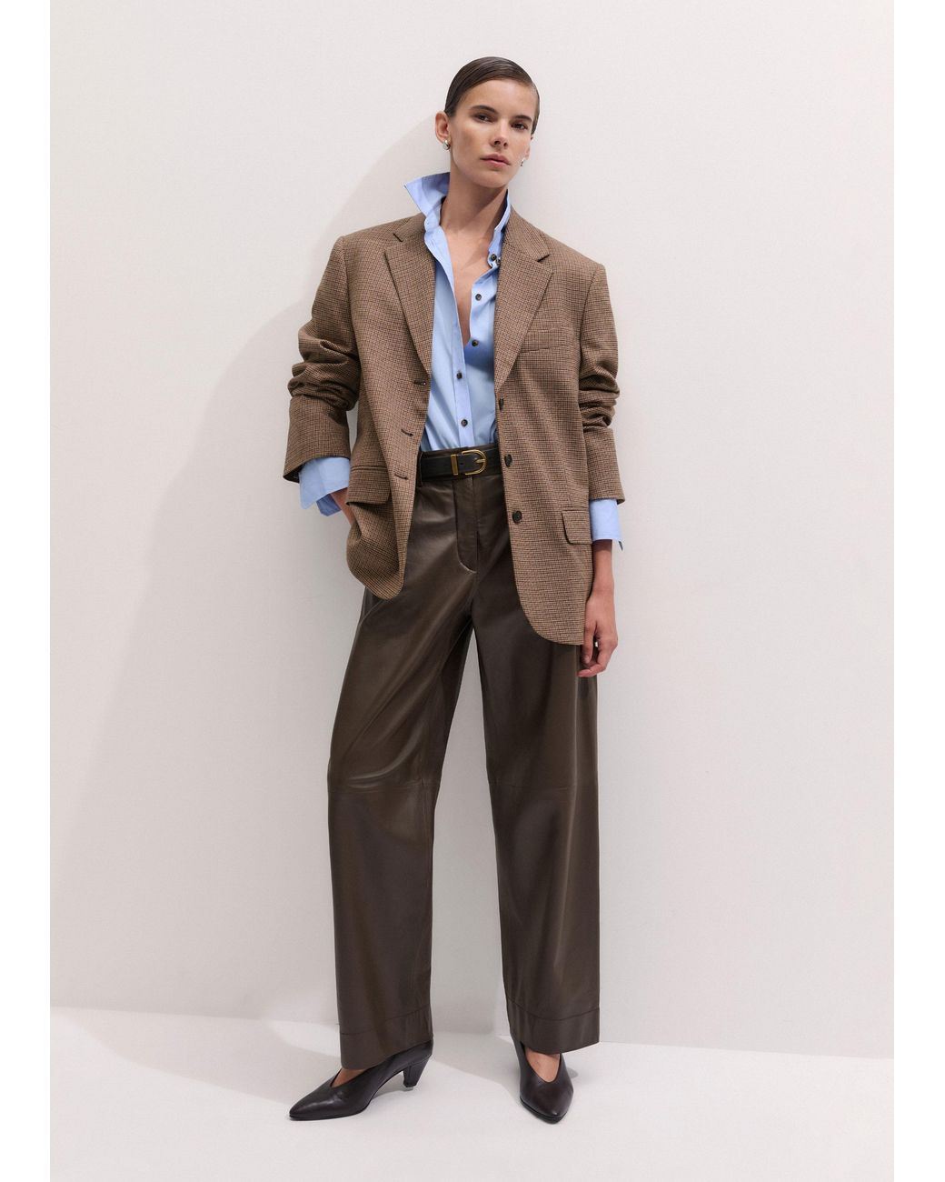 ME+EM Brown Intelligently Oversized Jacket