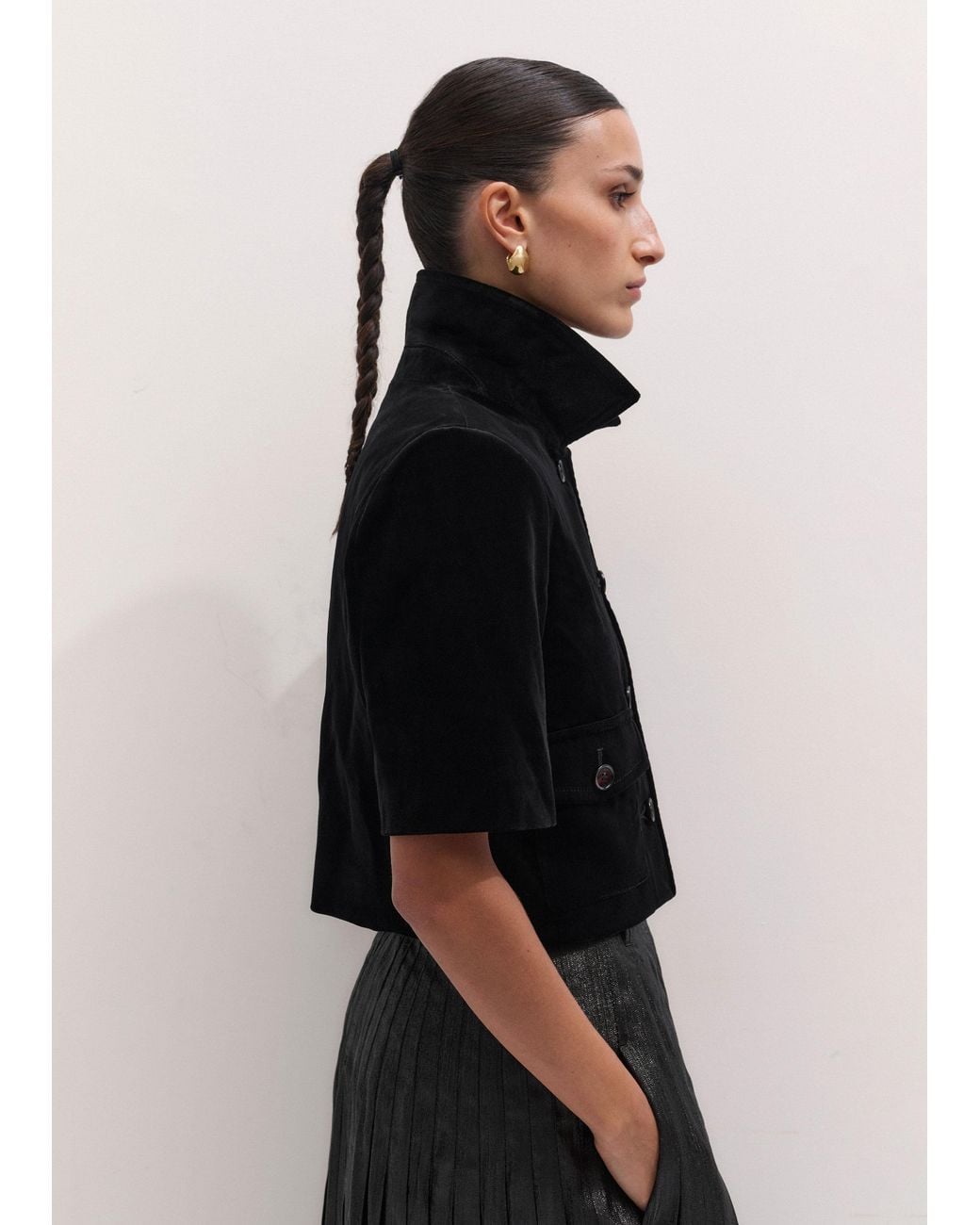 ME+EM Black Cropped Evening Jacket