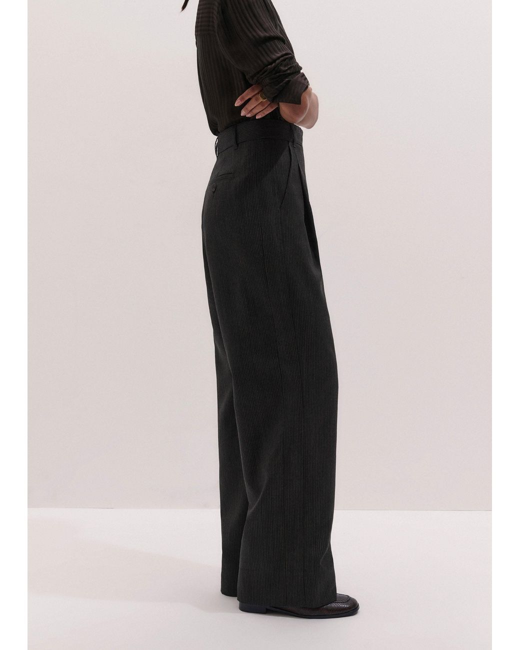 ME+EM Black Straight Pant