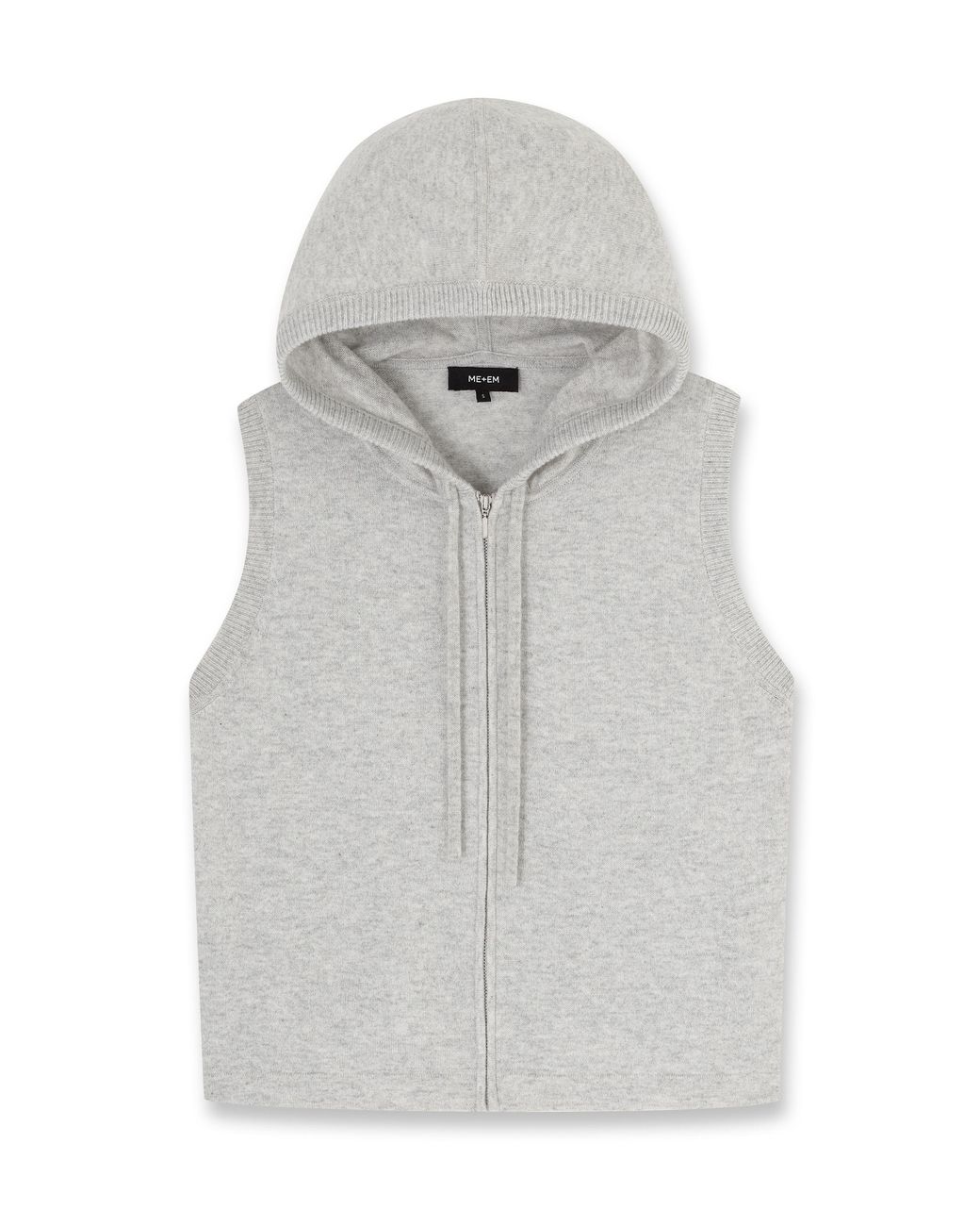 ME+EM Gray Sleeveless Zip Hoodie