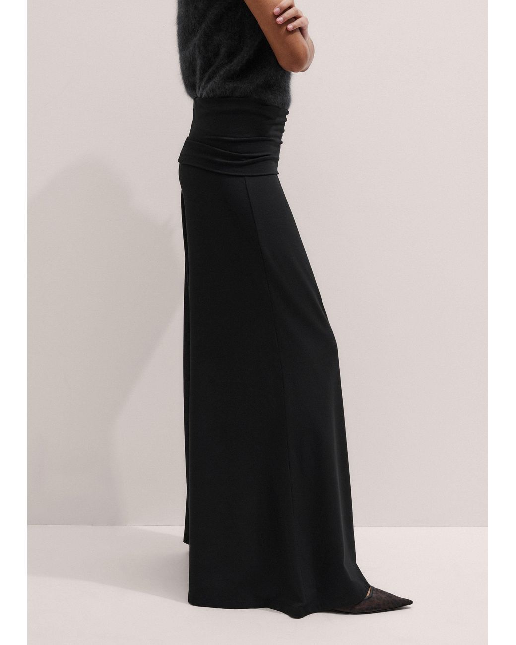 ME+EM Black Super Wide Palazzo Pant