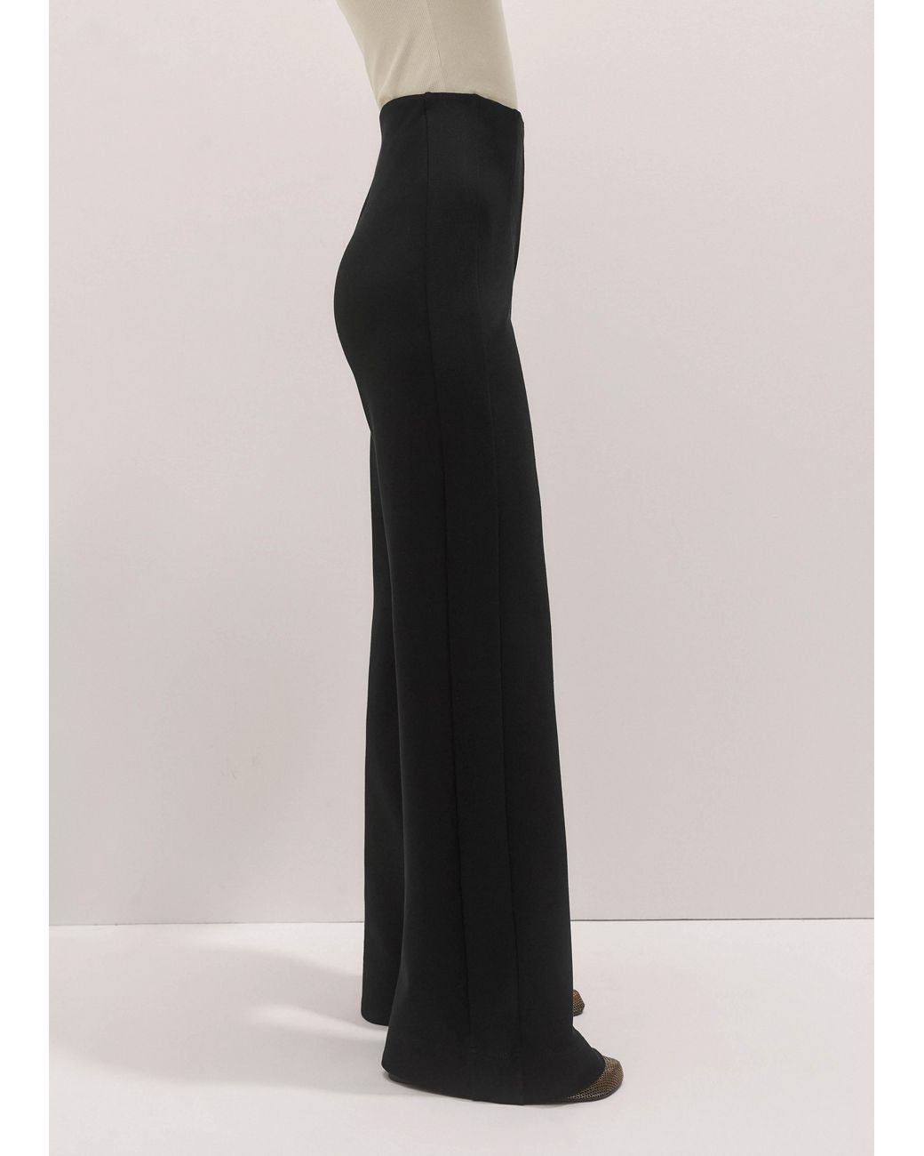 ME+EM Black Travel Tailoring Kick Flare Trouser