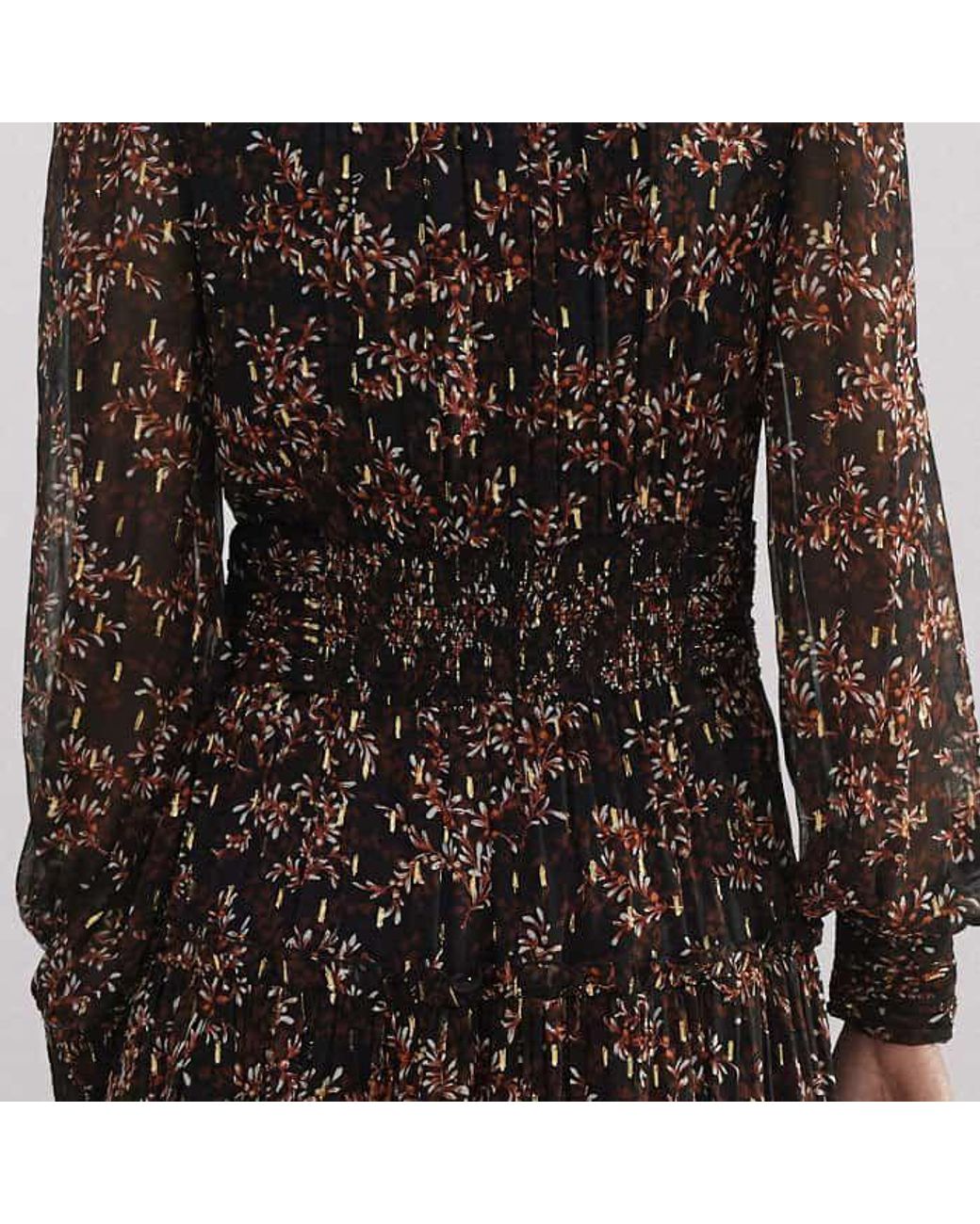 ME+EM Multicolor Shadow Berry Print Metallic Maxi Dress//Multi