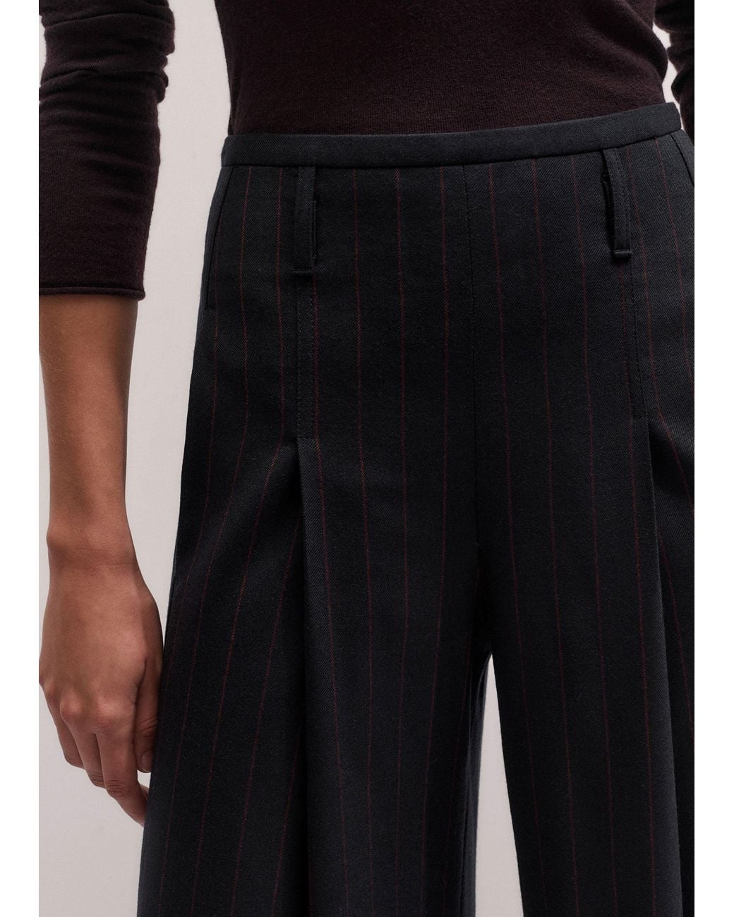 ME+EM Black Wide Leg Trouser-Barolo