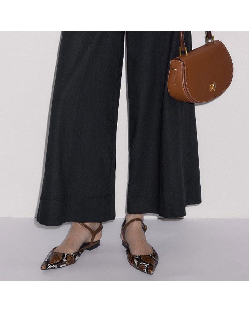 ME+EM Blue Crop Wide-Leg Pant