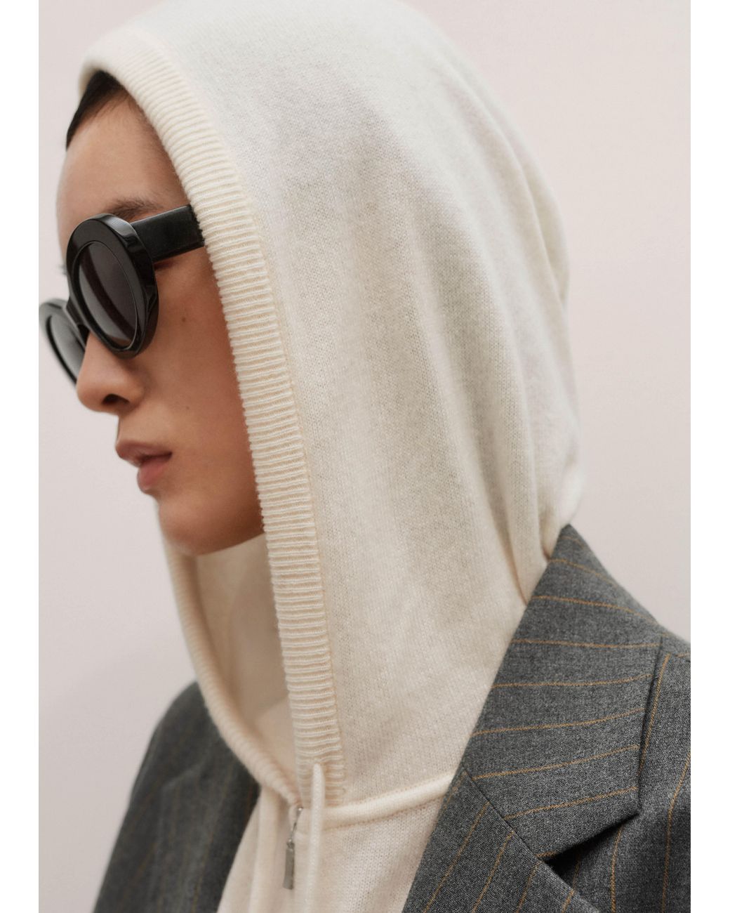ME+EM Natural Cashmere Relaxed Fit Box Zip Hoody