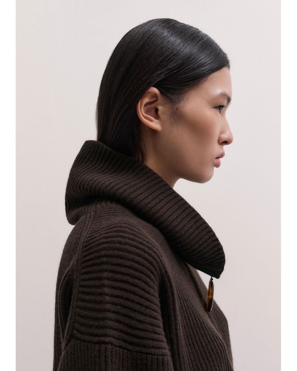 ME+EM Black Sculptural Zip Sweater