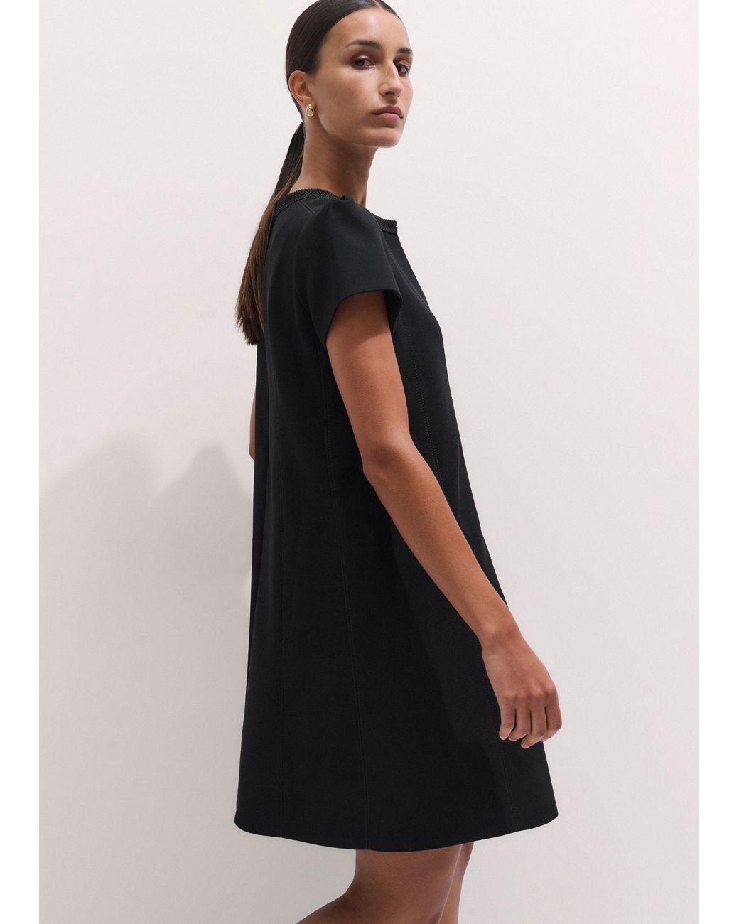 ME+EM Black Swing Mini Dress