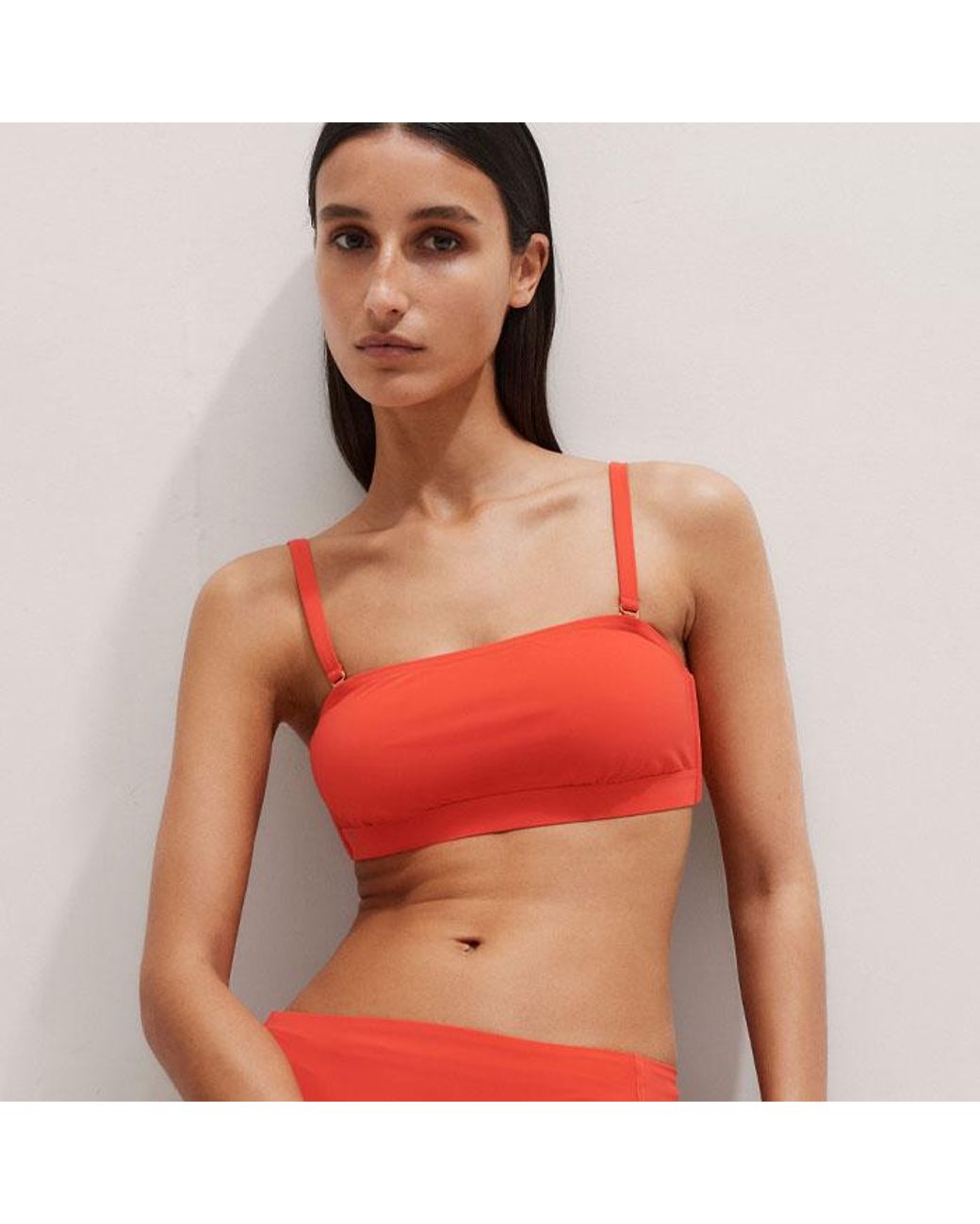 ME+EM Red Adjustable-Rise Bikini Bottom