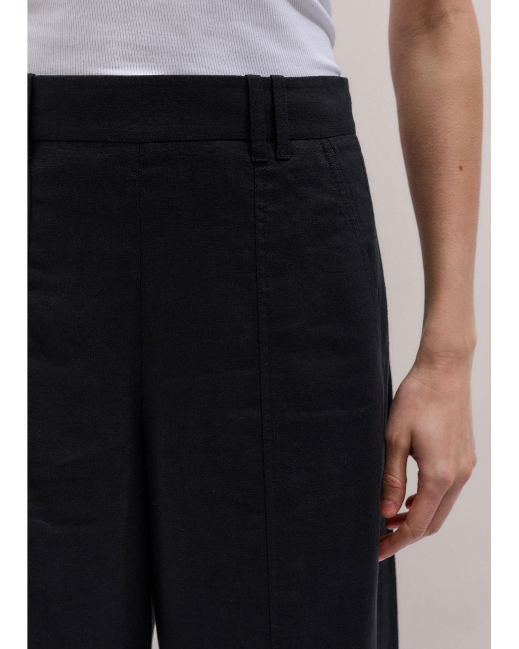 ME+EM Blue Crop Wide-Leg Pant