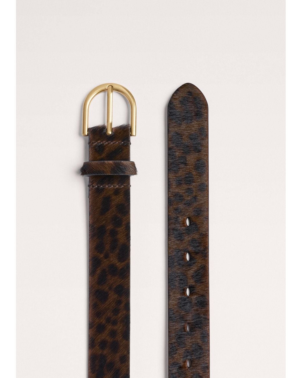ME+EM Black 30Mm Classic Round Dark Leopard Belt