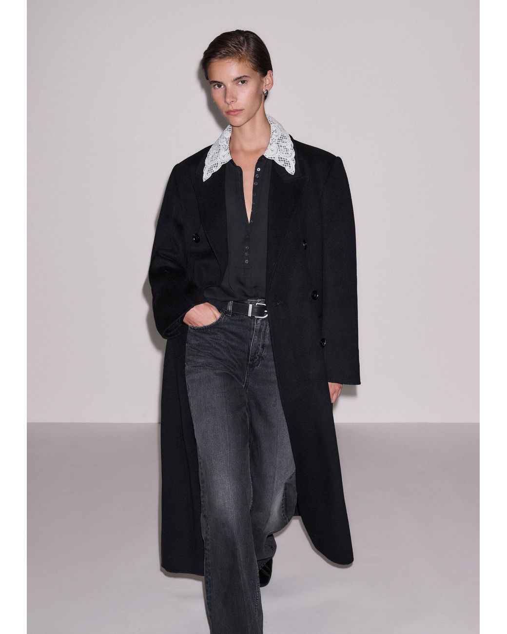 ME+EM Black Oversized Coat