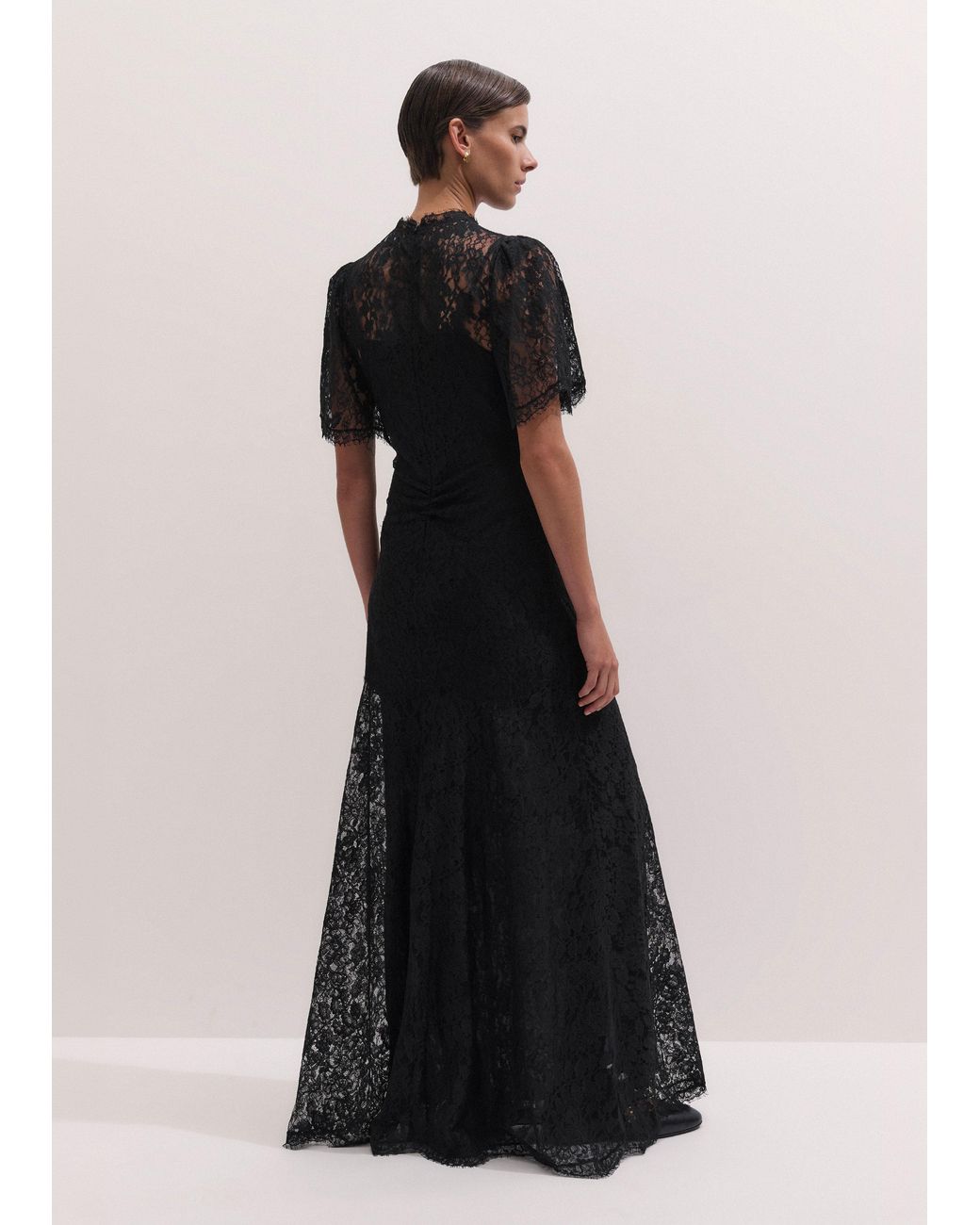 ME+EM White Fluid Lace Full Length Gown + Slip
