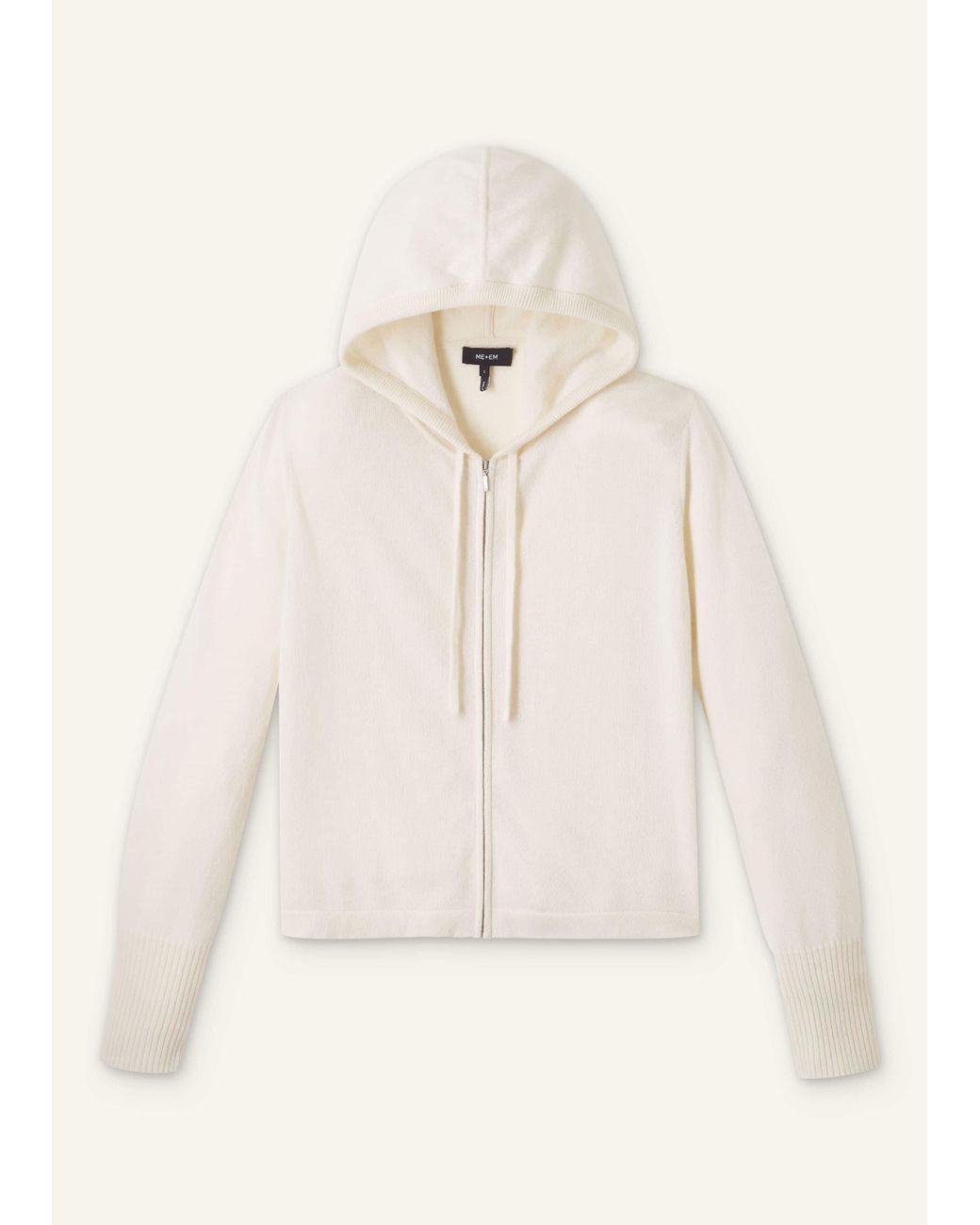 ME+EM Natural Cashmere Relaxed Fit Box Zip Hoody