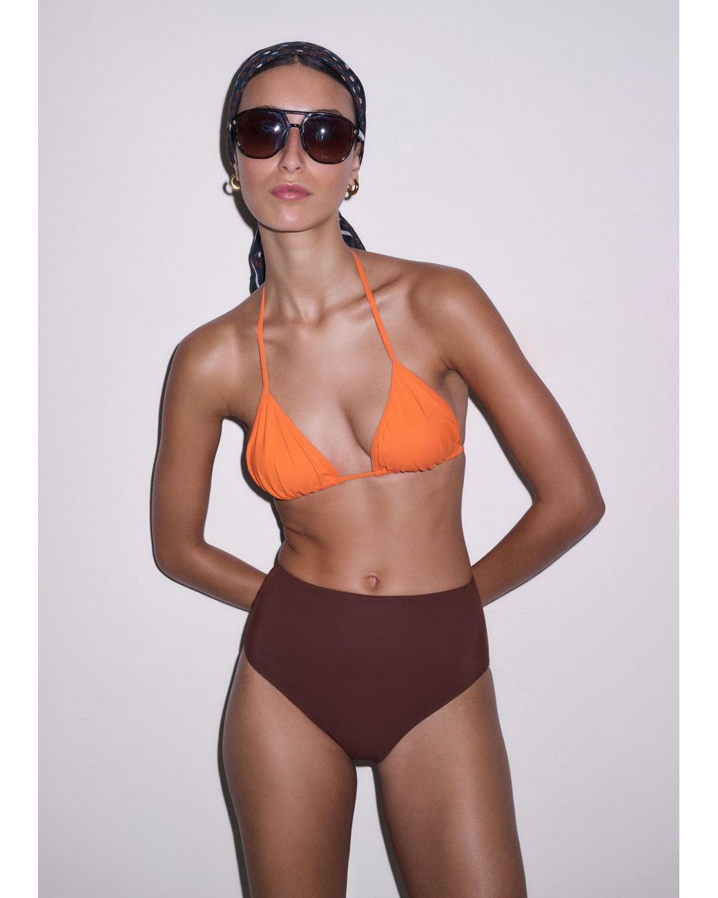 ME+EM Blue High Rise Bikini Bottom