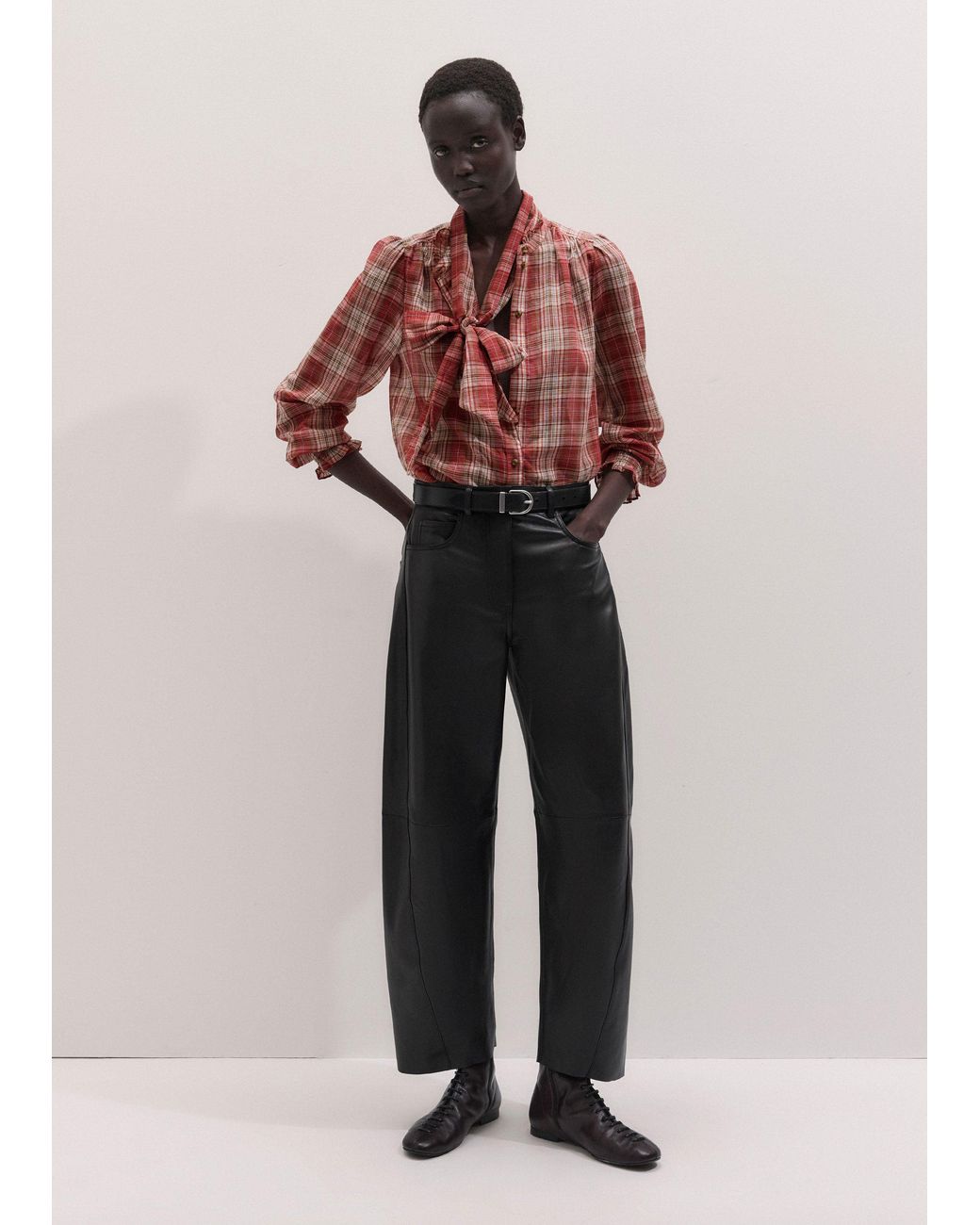 ME+EM Black Luxe Barrel Pant
