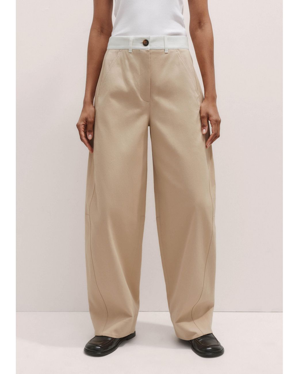 ME+EM Natural Contrast Waist Tapered Chino