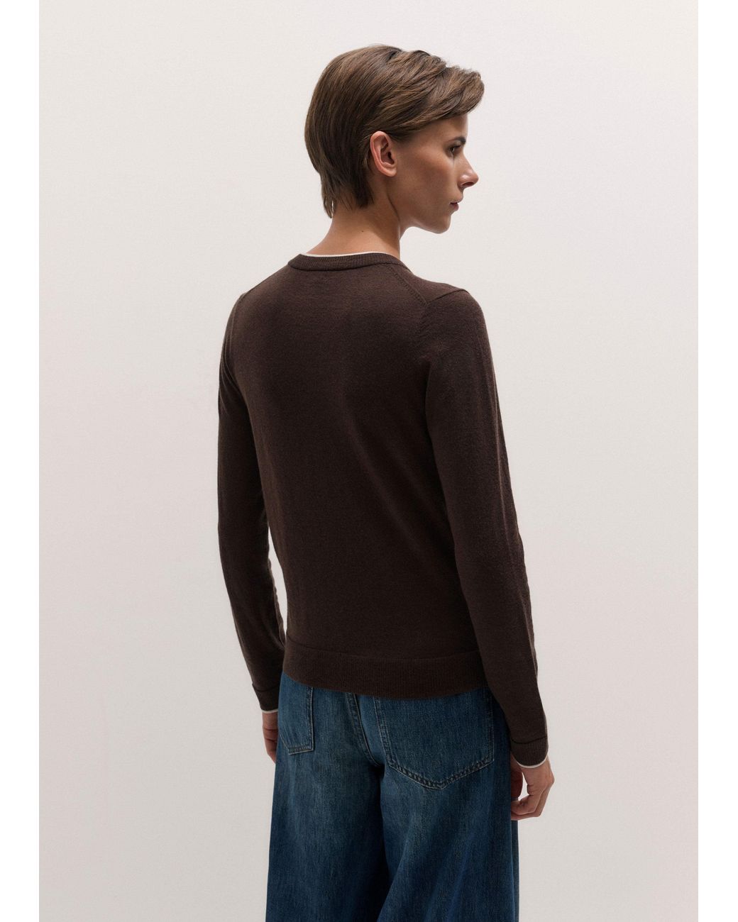 ME+EM Multicolor Barely There Contrast Slim Cardigan