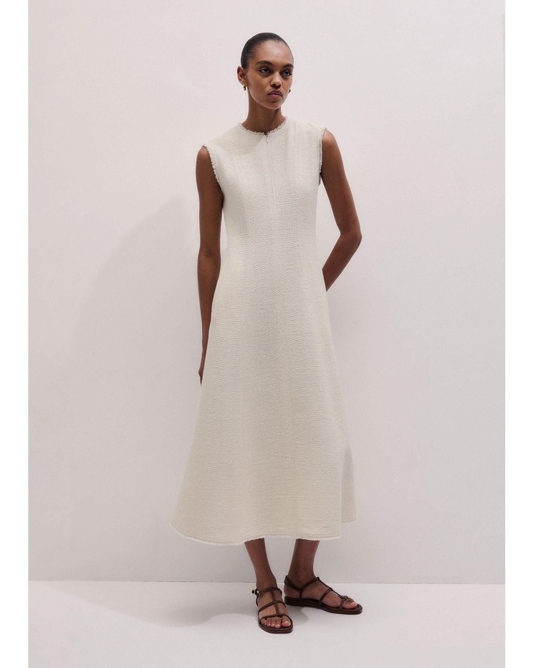 ME+EM Natural Desk-To-Dinner Fit And Flare Maxi Dress