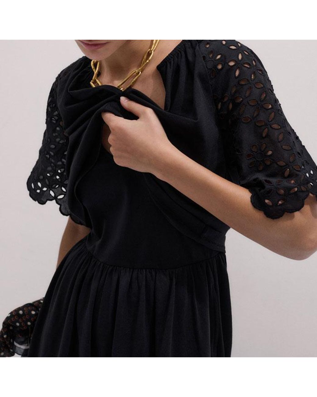 ME+EM Black Broderie Anglaise Maxi Dress + Top