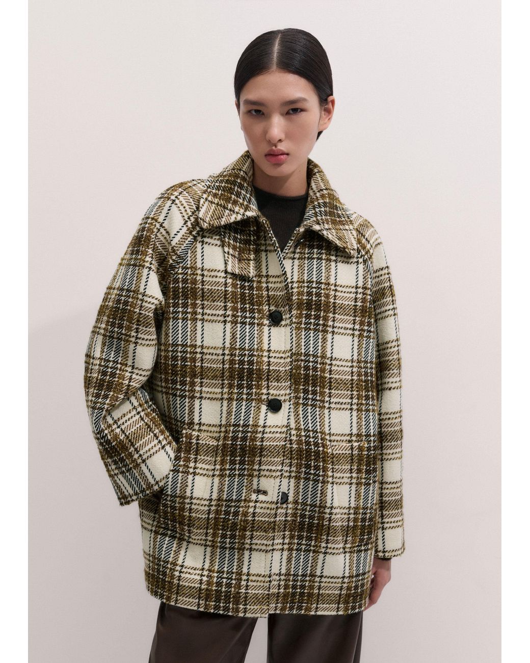 ME+EM Multicolor Short Cocoon Coat