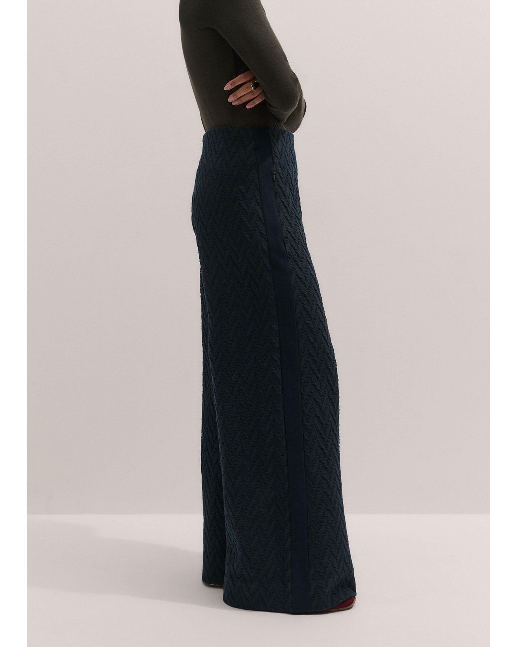 ME+EM Black Graphic Jacquard Track Pant-Rich