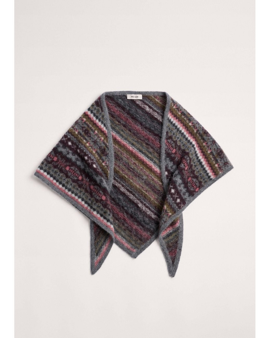 ME+EM Multicolor Fairisle Shrunken Triangle Scarf
