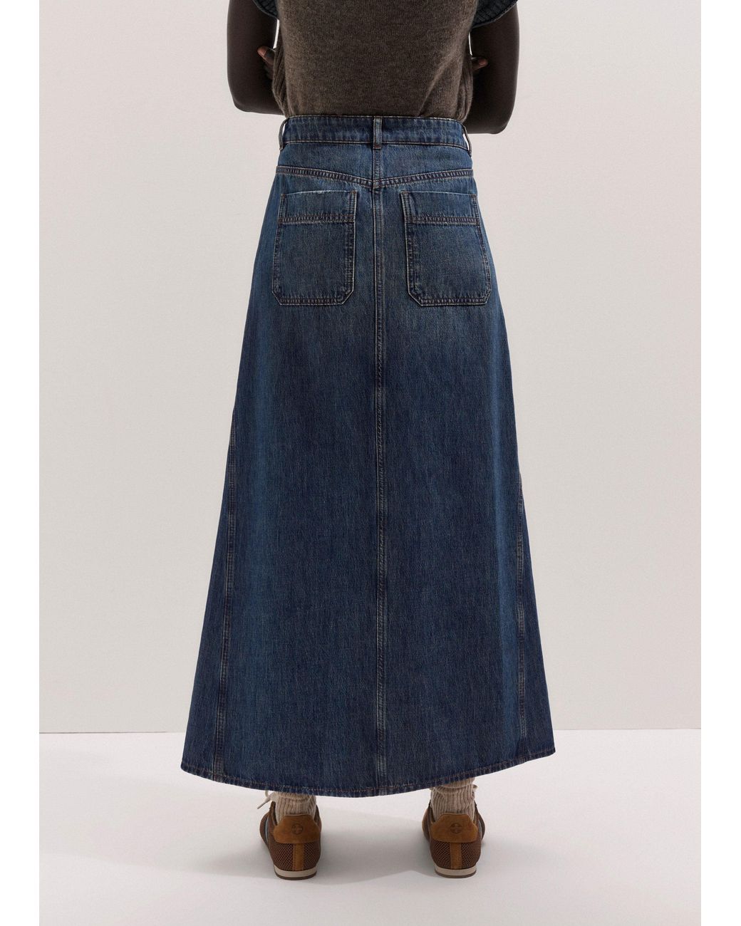 ME+EM Blue Relaxed Maxi Skirt